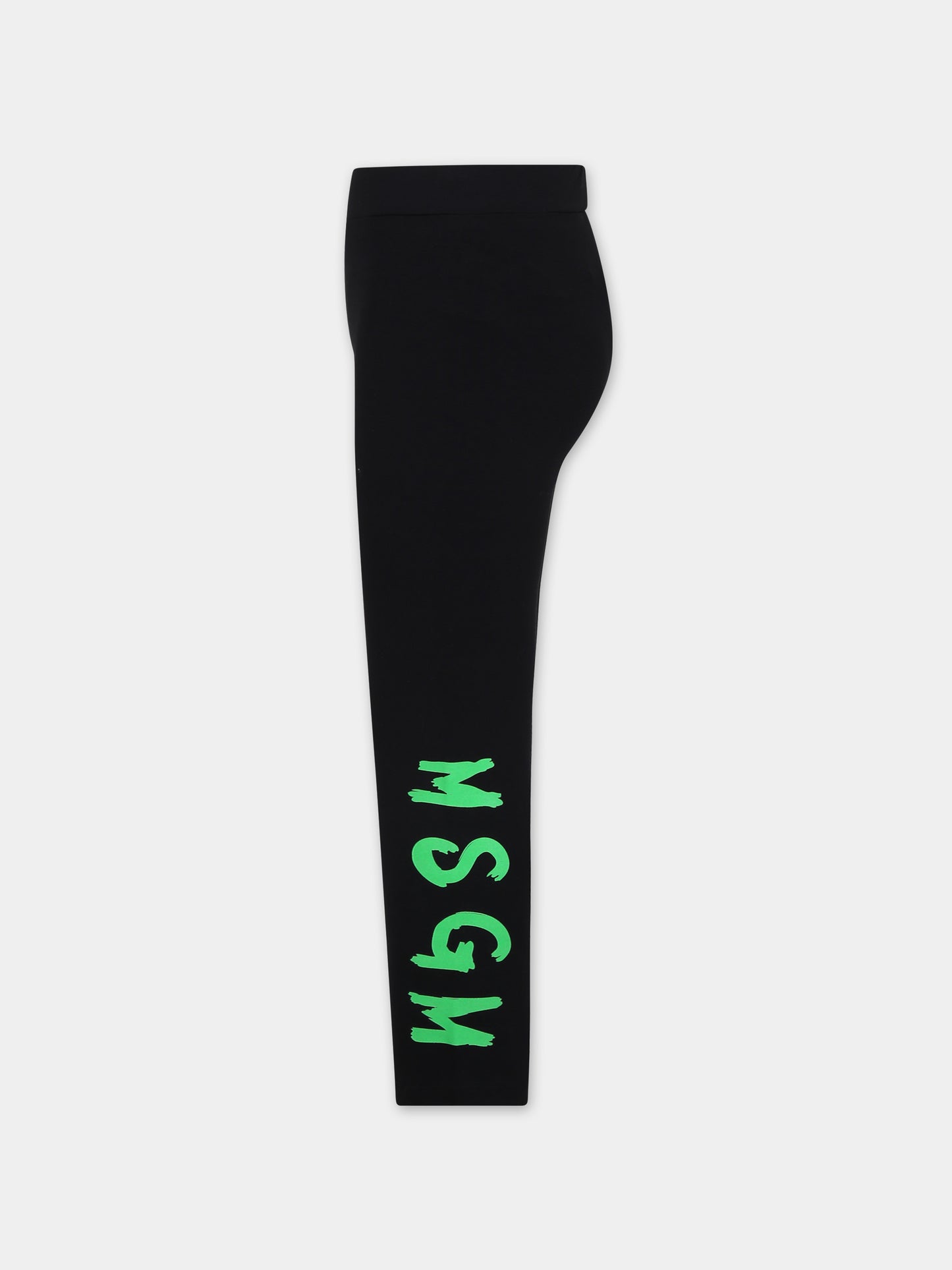 Leggings neri per bambina con logo,Msgm Kids,S4MSJGLG025 110