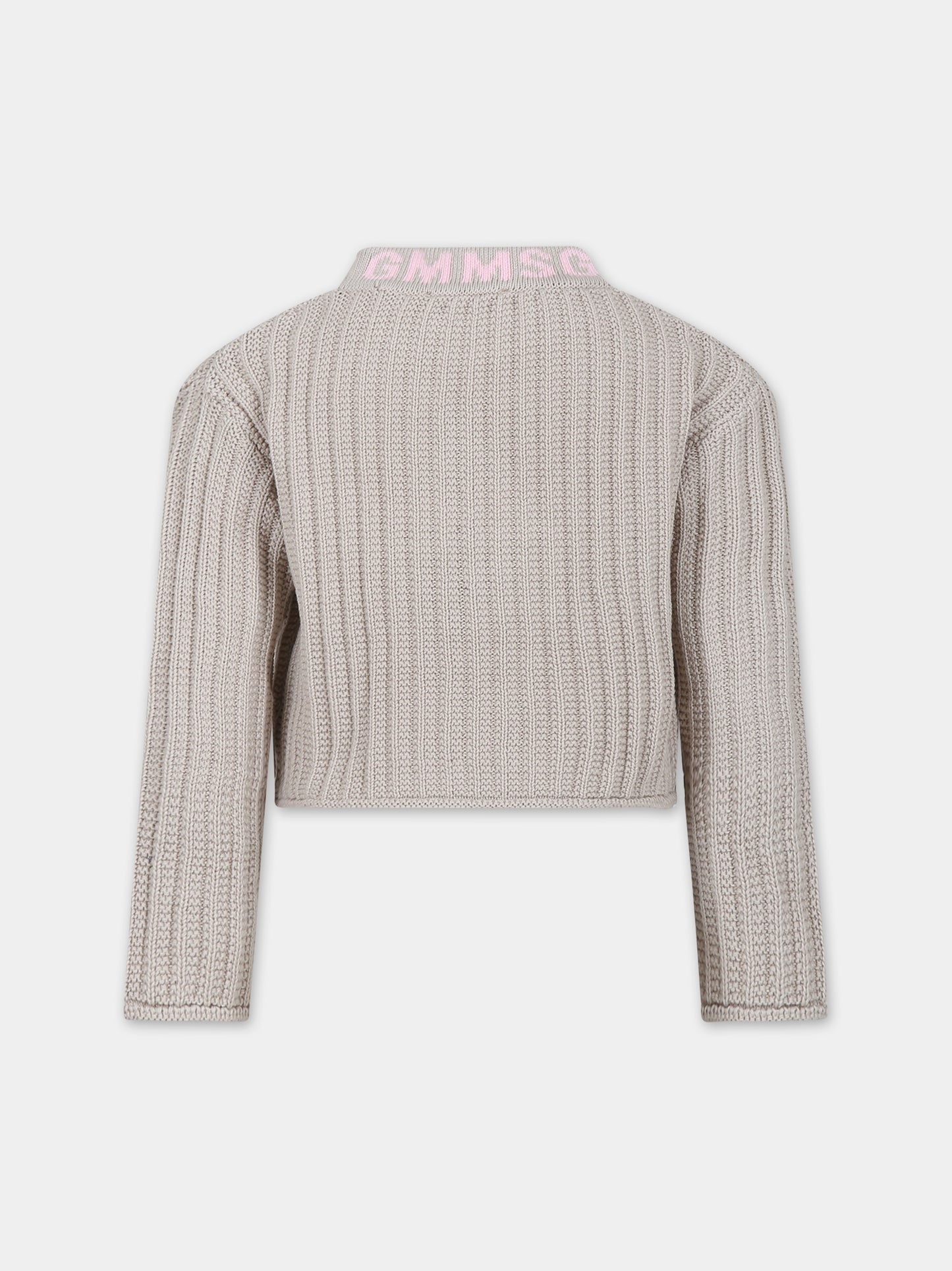 Maglione beige per bambina con logo,Msgm Kids,S4MSJGJP082 015