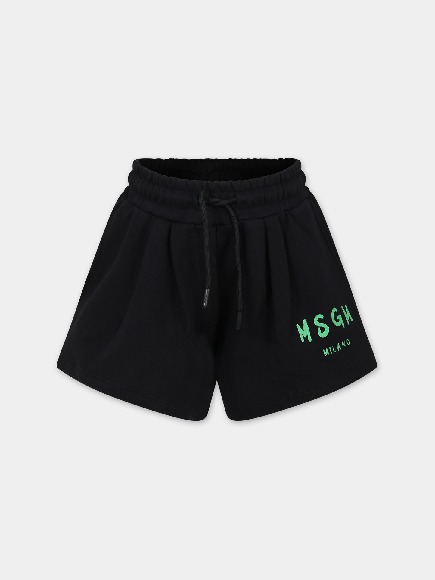 Shorts neri per bambina con logo,Msgm Kids,S4MSJGSH024 110
