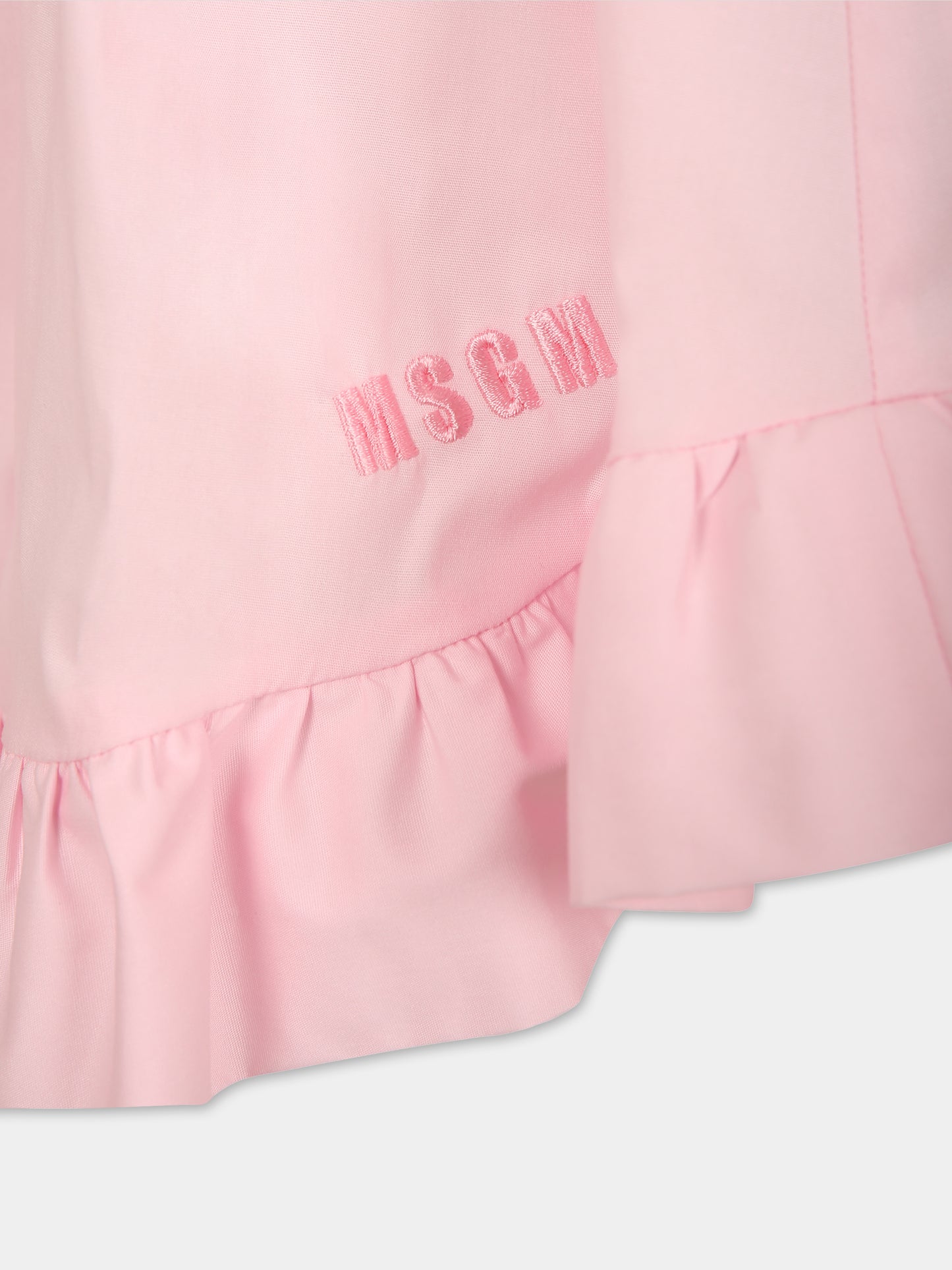 Gonna rosa per bambina con logo,Msgm Kids,S4MSJGSK077 709