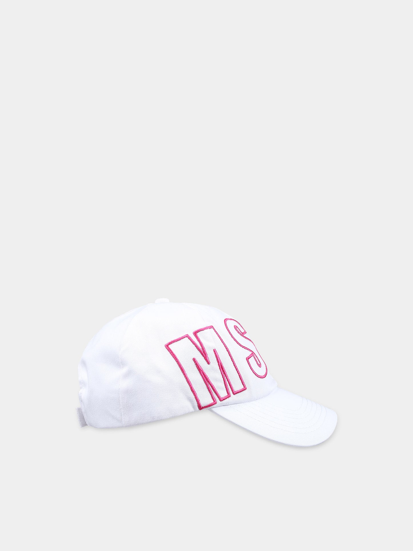 Cappello bianco per bambina con logo,Msgm Kids,S4MSJUBC016 001