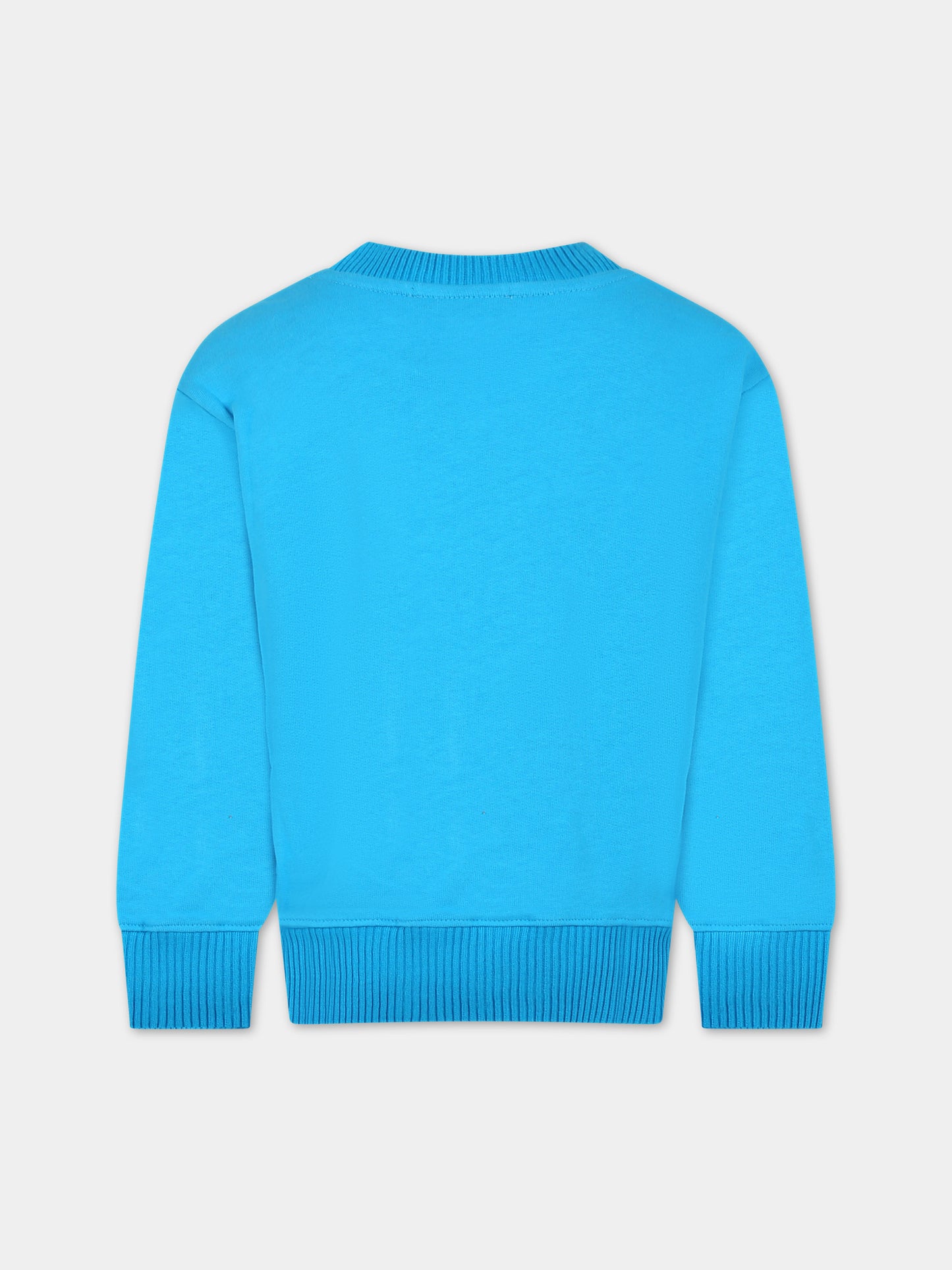 Felpa azzurra per bambino con logo,Msgm Kids,S4MSJBSW276 051