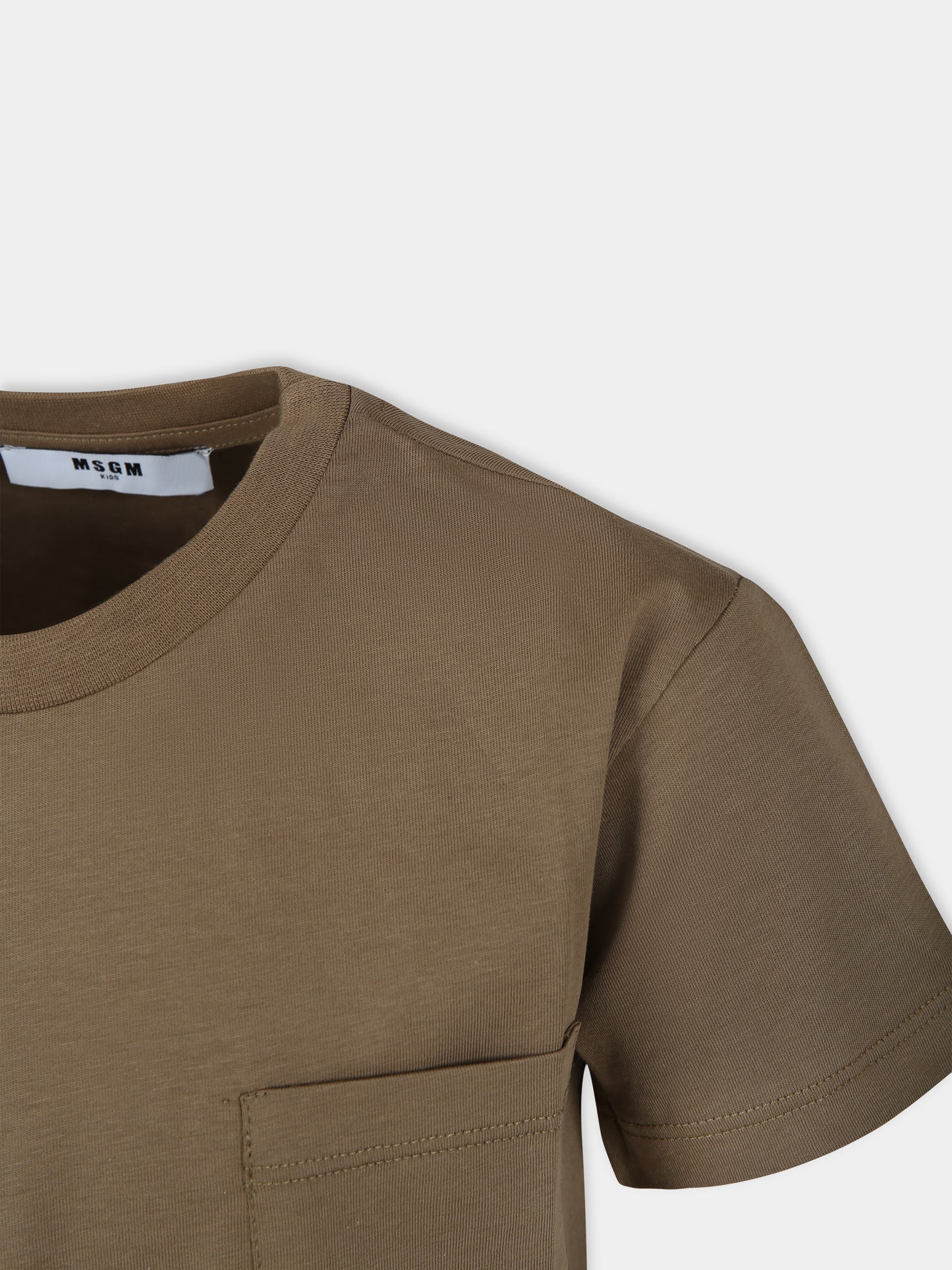 T-shirt verde per bambino con logo,Msgm Kids,S4MSJBTH204 225