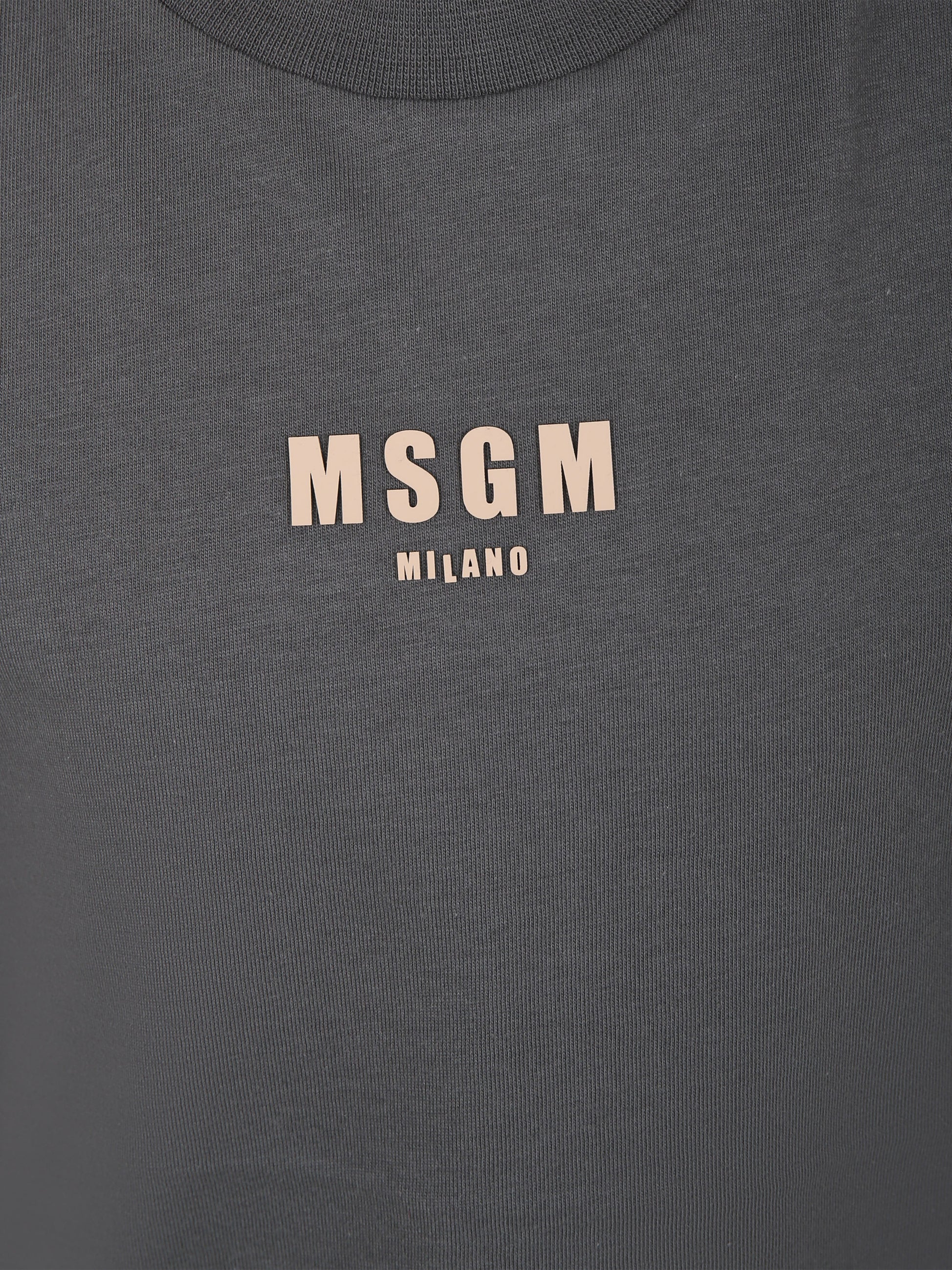 Canotta grigia per bambino con logo e scritta,Msgm Kids,S4MSJBTH266 103