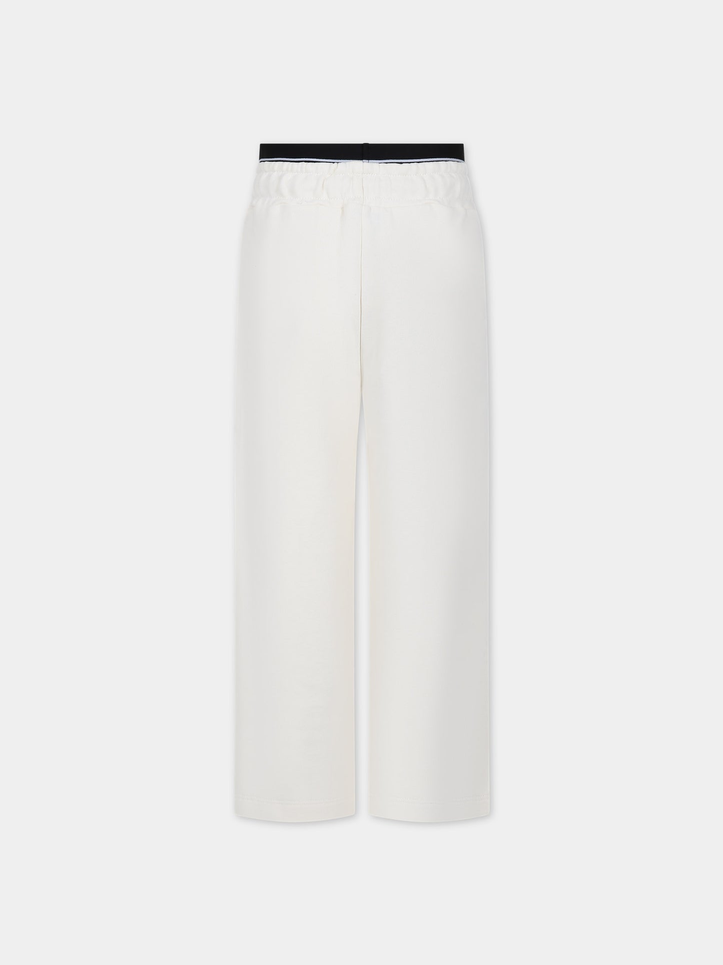 Pantaloni avorio per bambini con logo,Msgm Kids,S4MSJGFP028 013