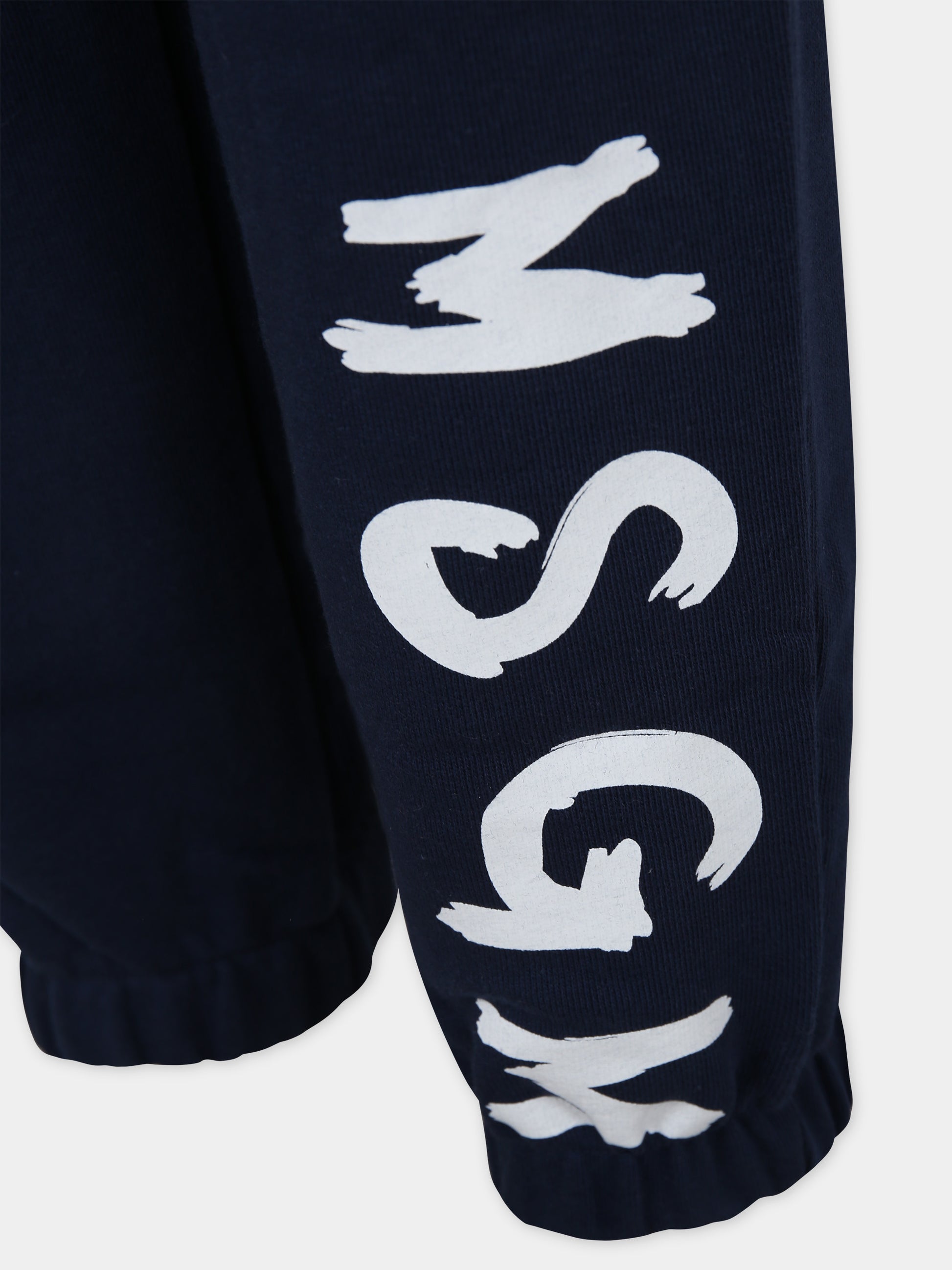 Pantaloni blu per bambino con logo,Msgm Kids,S4MSJUFP026 060