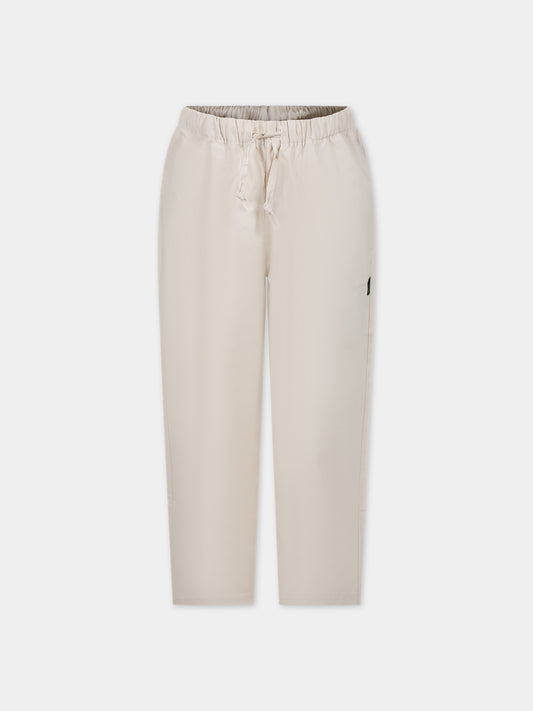 Pantaloni avorio per bambino con logo,Msgm Kids,S4MSJBPA261 013