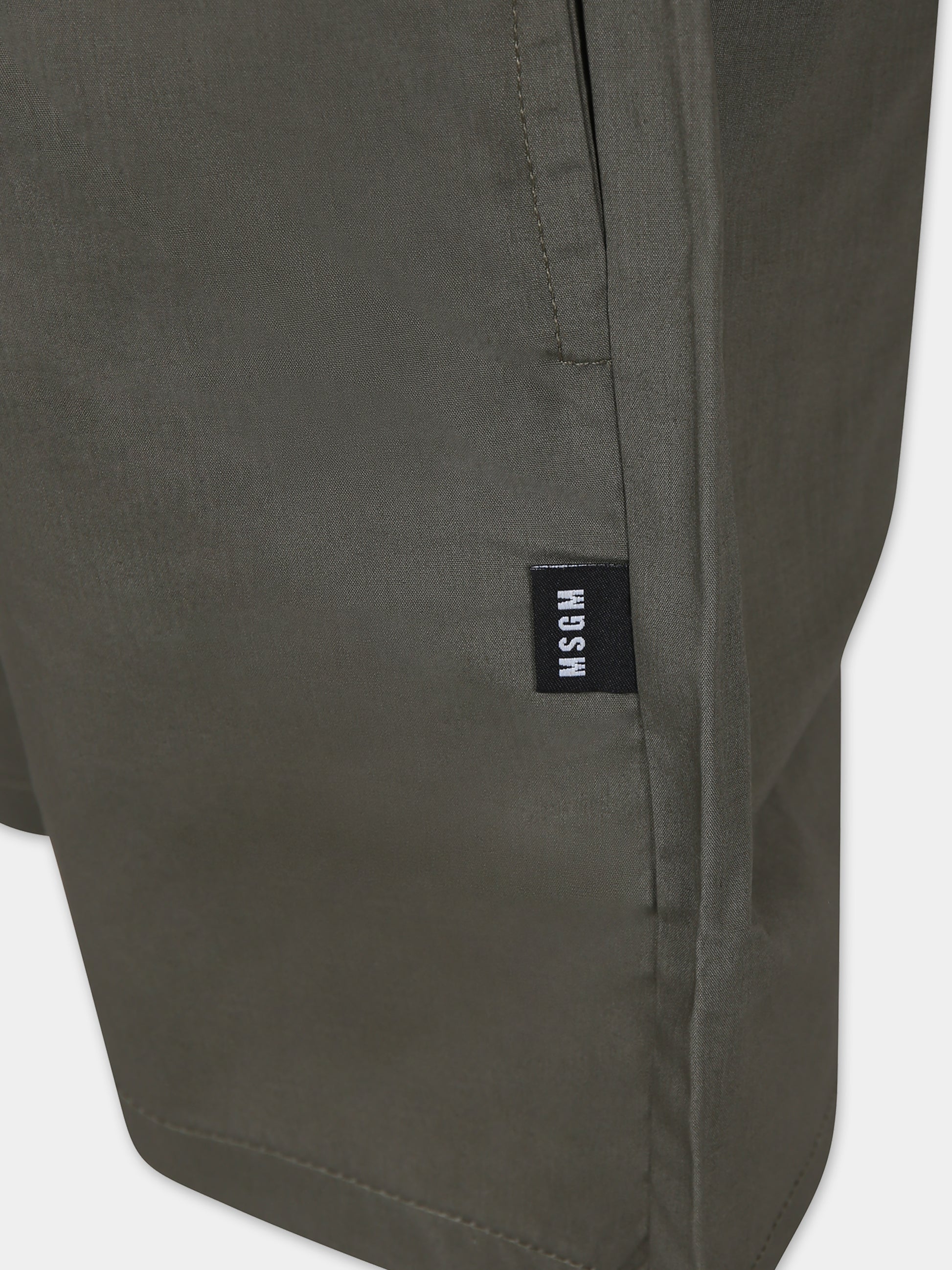 Shorts verdi per bambino con logo,Msgm Kids,S4MSJBBE260 225