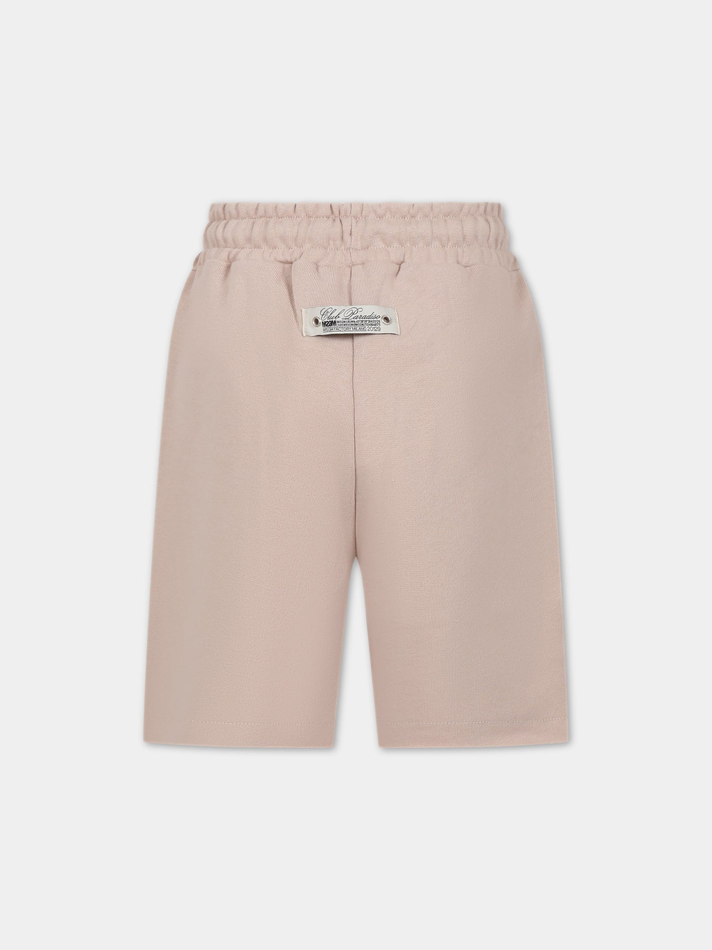 Shorts beige per bambino con logo,Msgm Kids,S4MSJBBE268 015