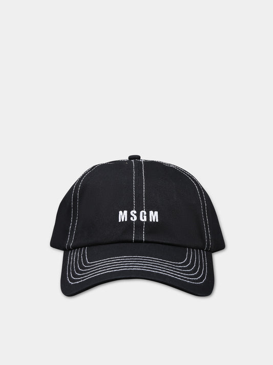 Cappello nero con visiera per bambino,Msgm Kids,S4MSJUBC042 110