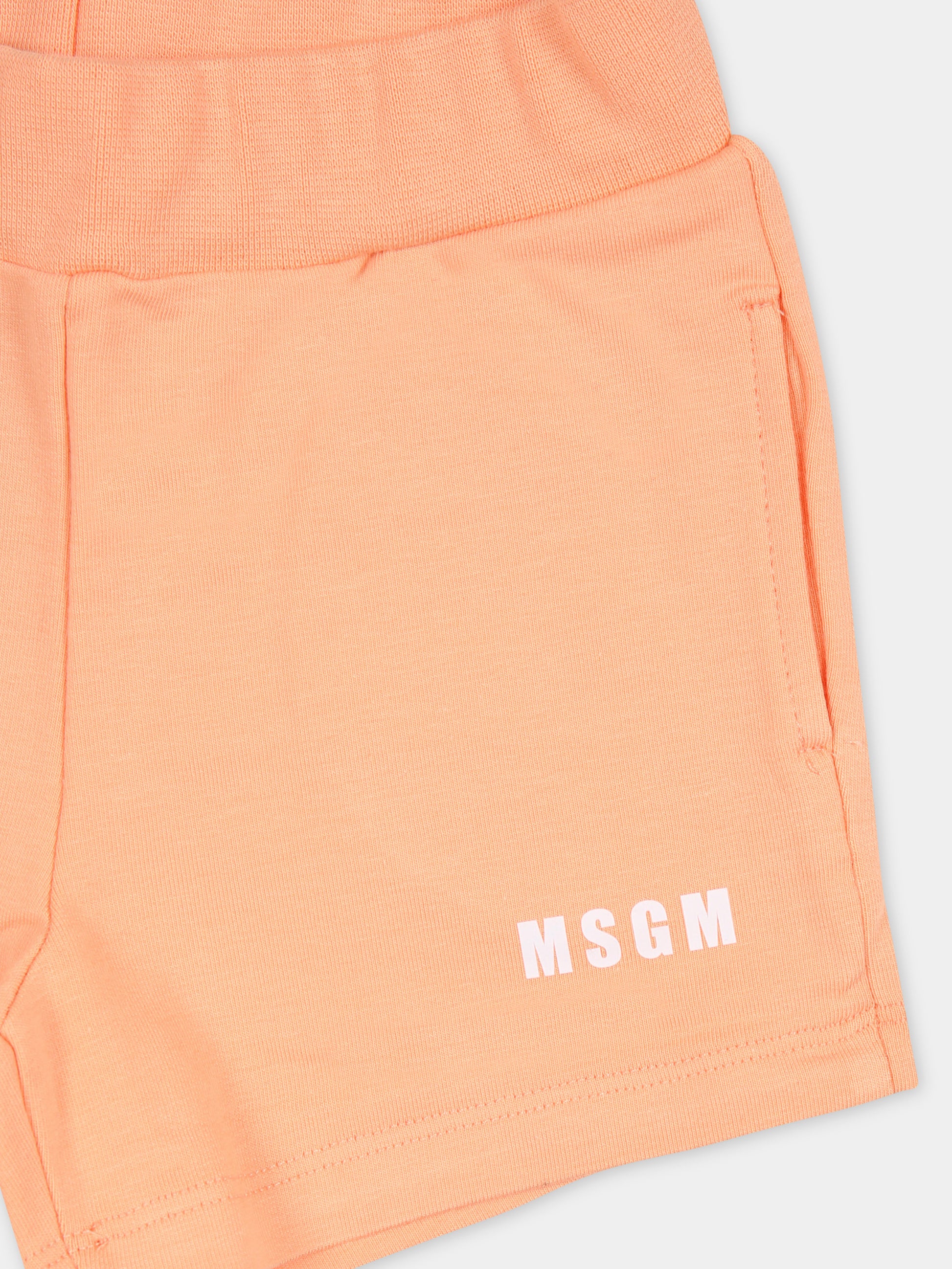 Completo arancione per neonata con logo,Msgm Kids,S4MSNBTR320 001/76