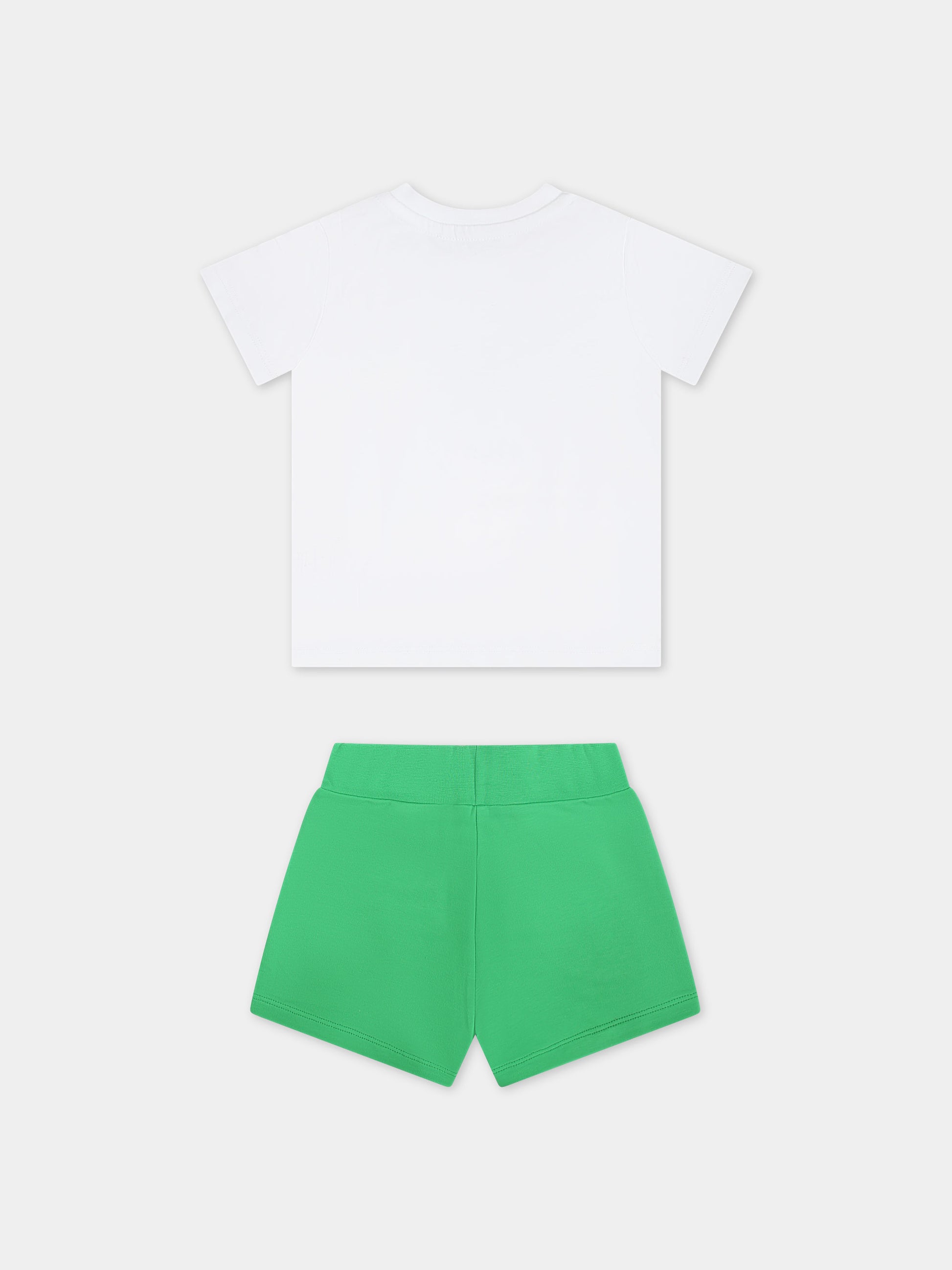 Completo verde per neonata con logo,Msgm Kids,S4MSNBTR320 001/02