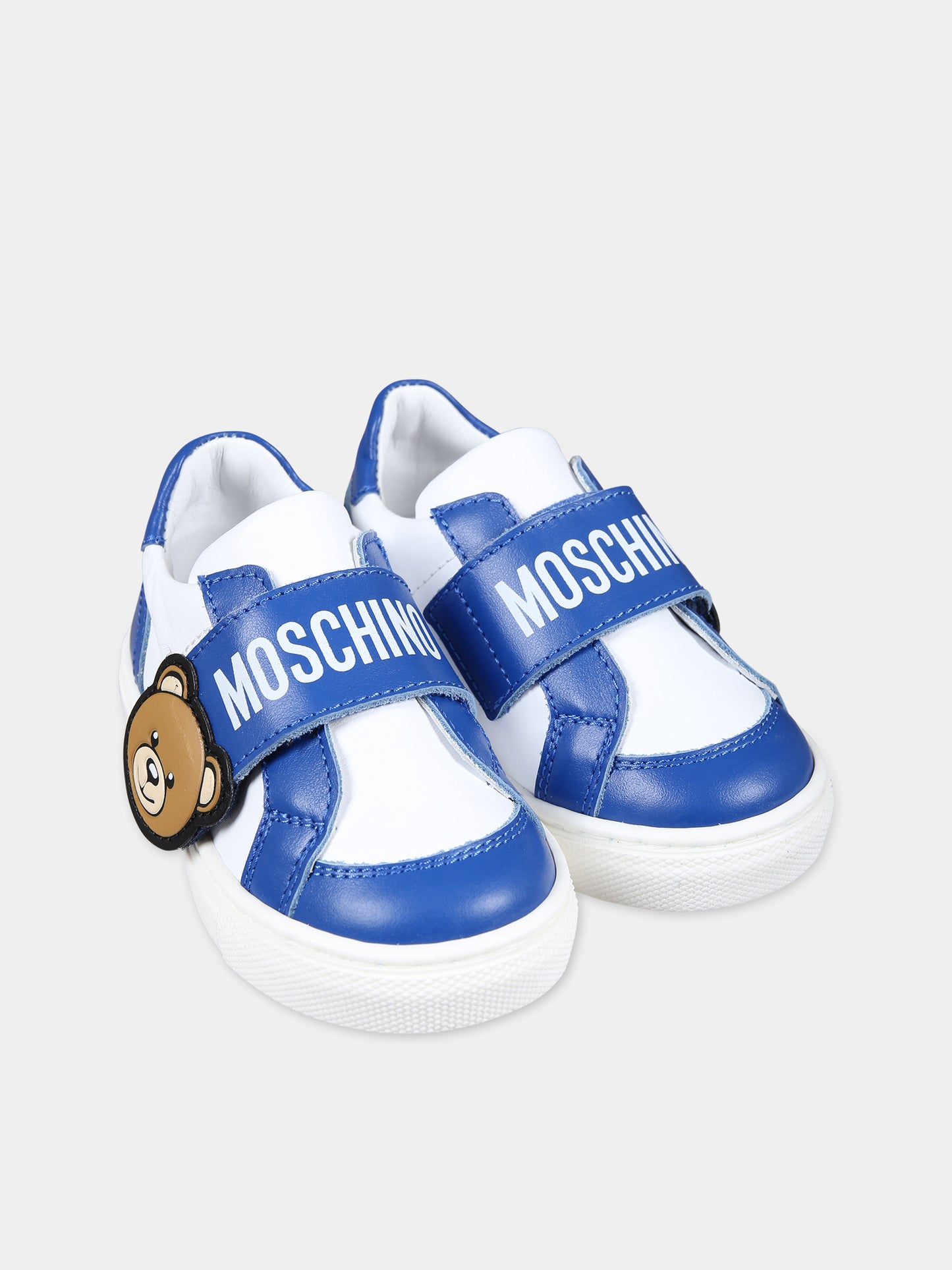 Sneakers azzurre per bambino con Teddy Bear,Moschino Kids,77341 3
