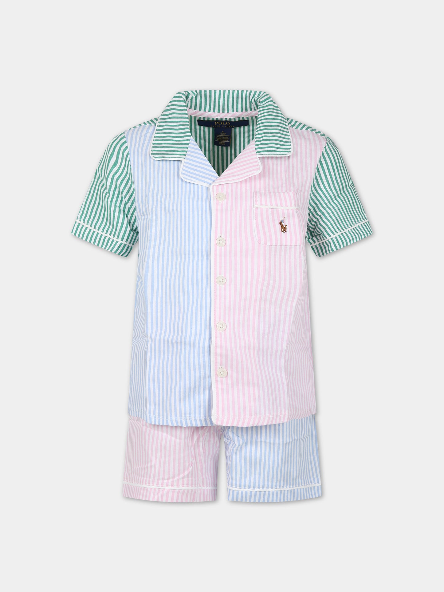 Pigiama multicolor per bambina con cavallino,Ralph Lauren Kids,24SMRL4P0145 I09
