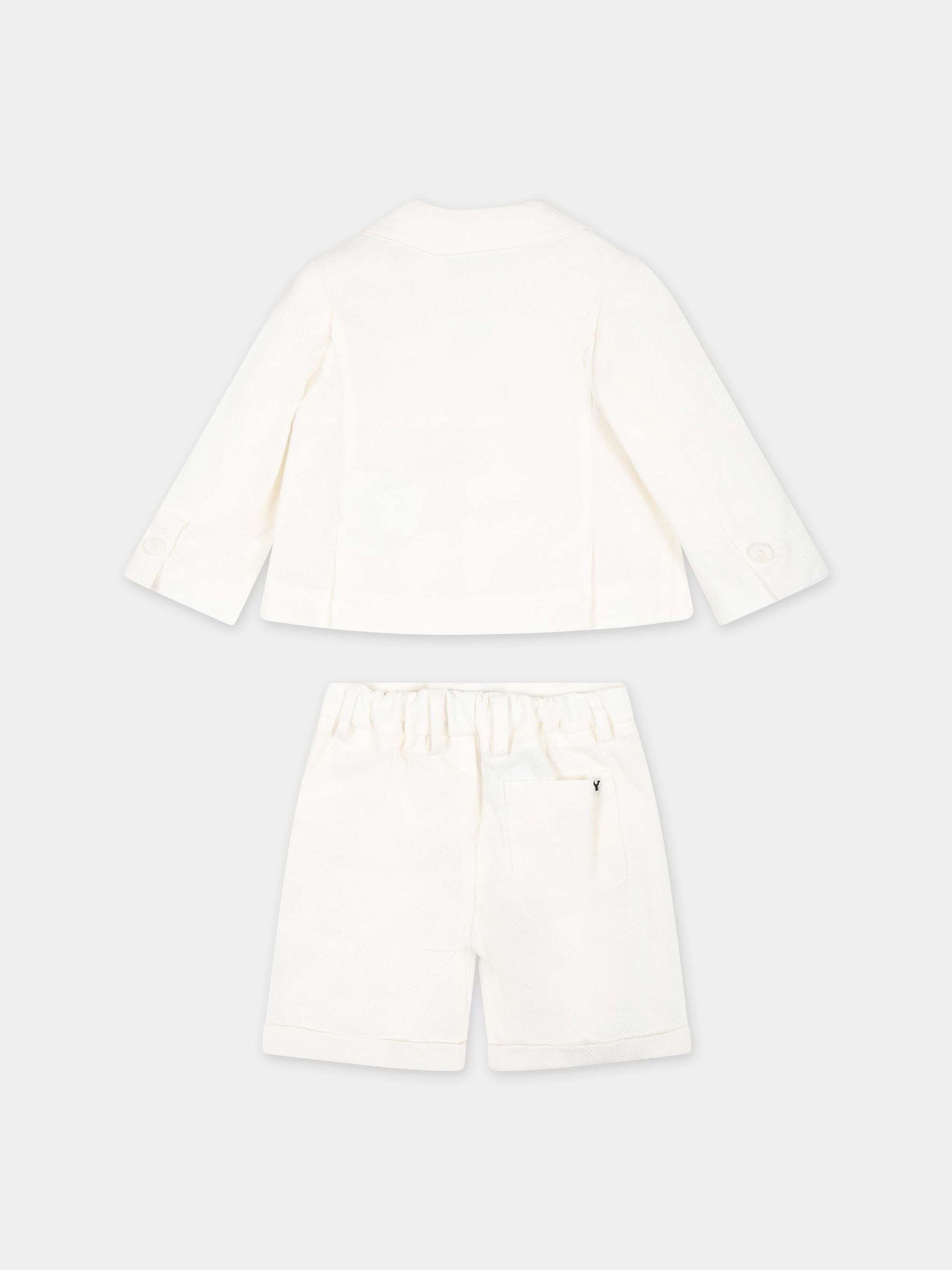 Completo avorio per neonato con logo,Fay Kids,FU3510 J0376 101BC