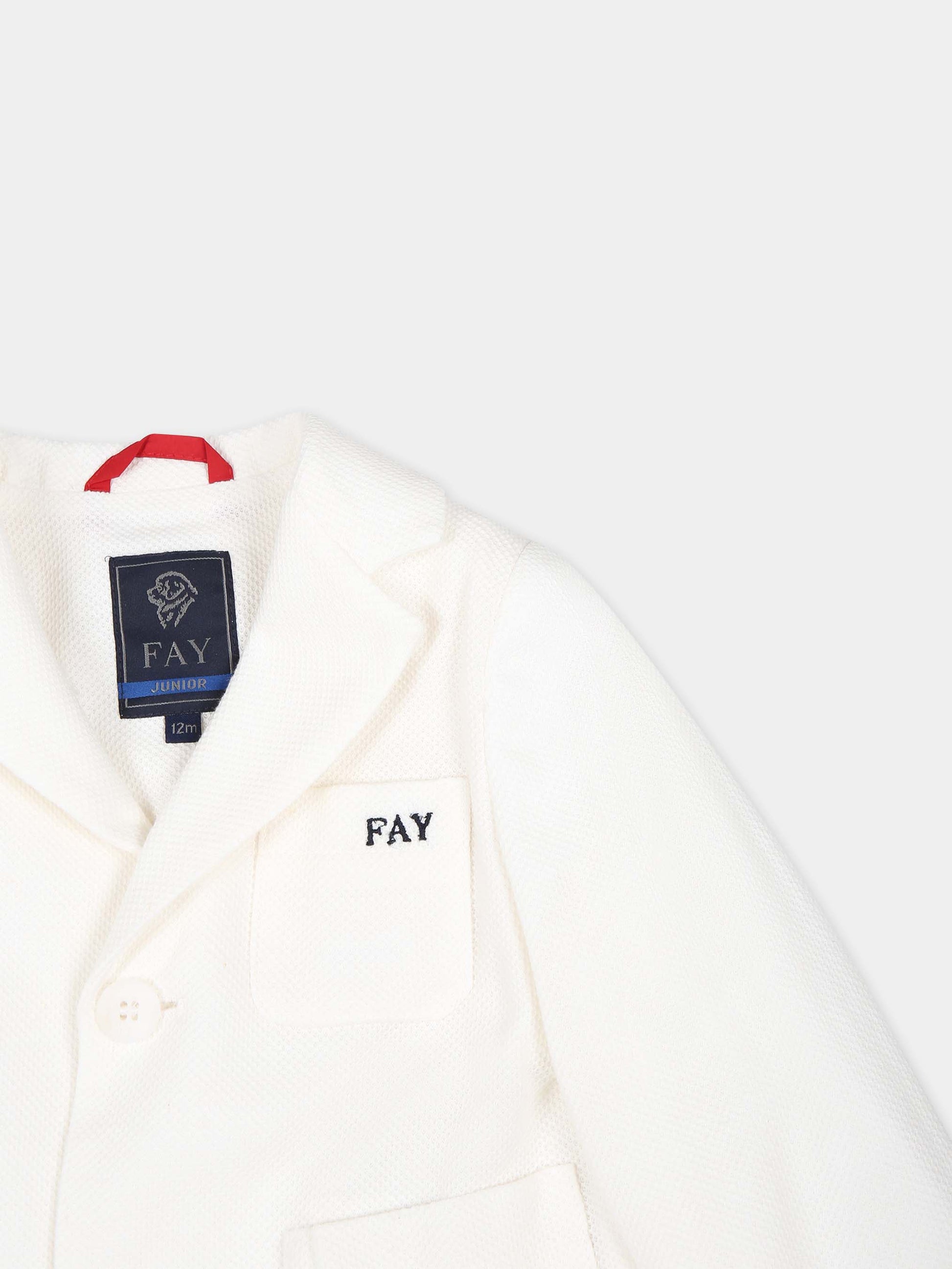 Completo avorio per neonato con logo,Fay Kids,FU3510 J0376 101BC