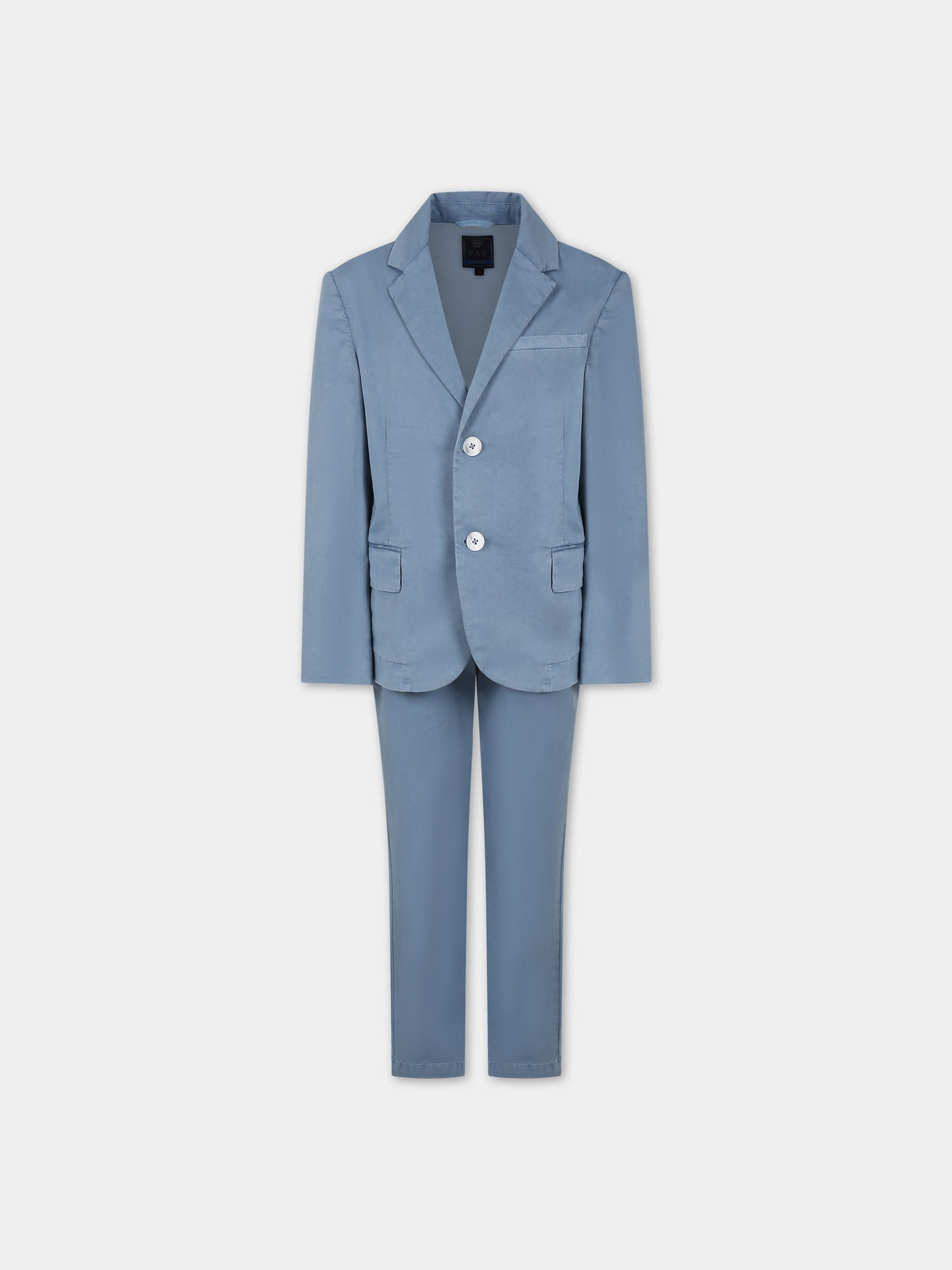 Completo celeste per bambino con logo,Fay Kids,FU3P00 G0141 626