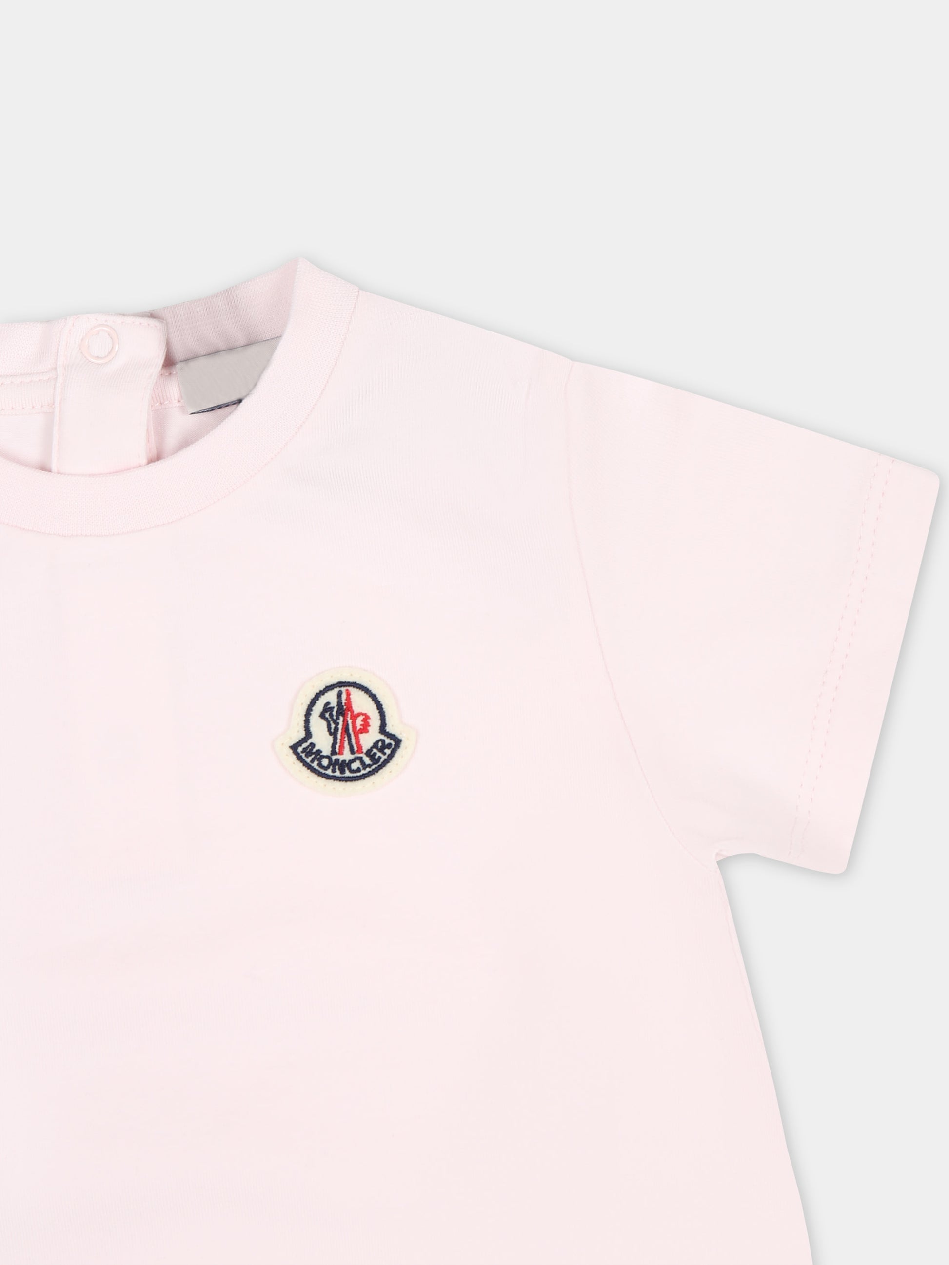 Vestito rosa per neonata con logo,Moncler Kids,951 8I00005 8790N 503