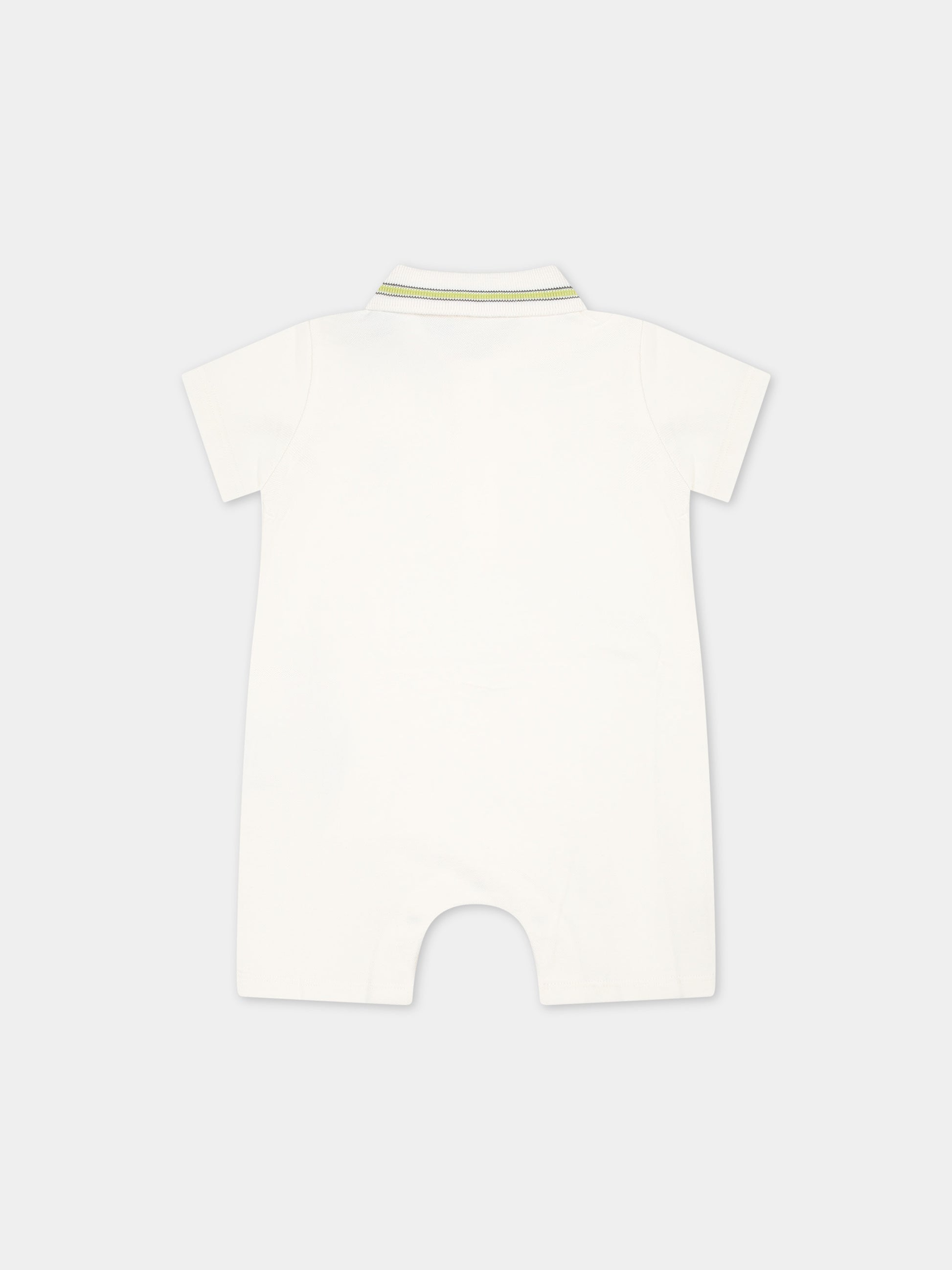 Pagliaccetto bianco per neonati con logo,Moncler Kids,951 8L00011 8496F F80