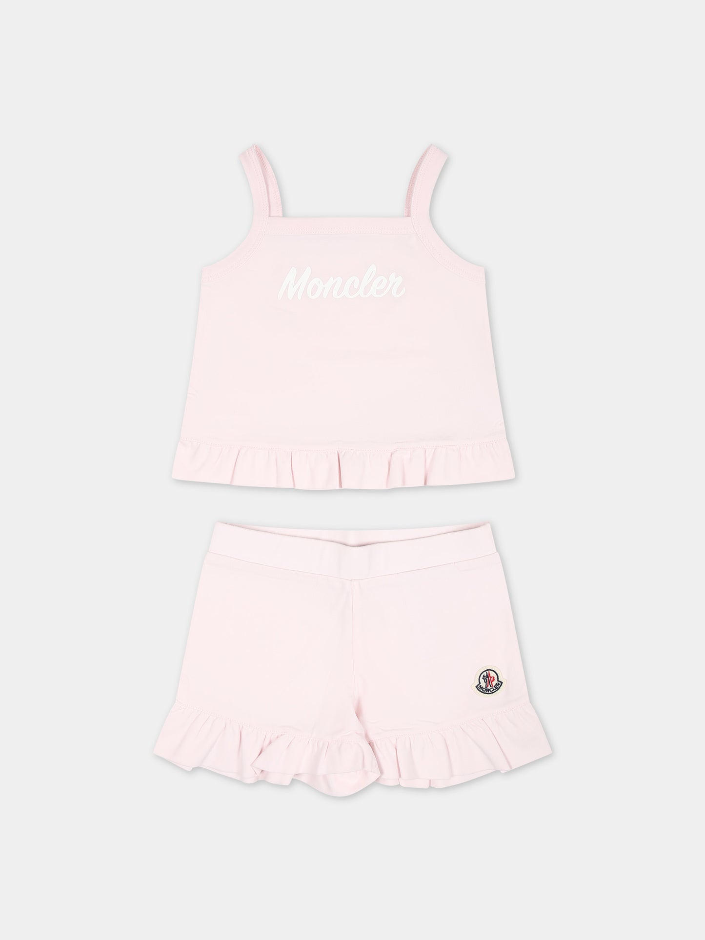 Completo sportivo rosa per neonata con logo,Moncler Kids,951 8M00014 8790N 503