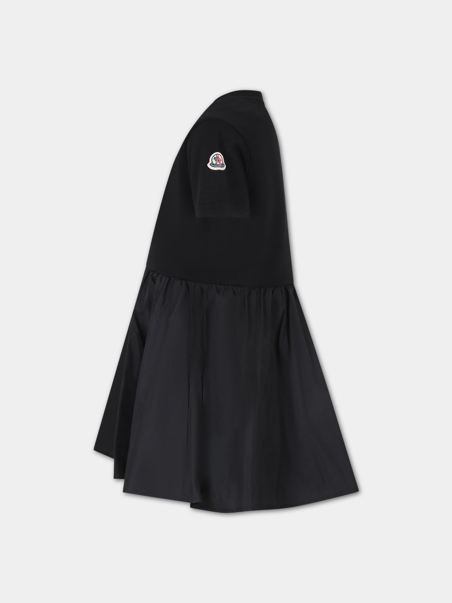 Vestito nero per bambina con logo,Moncler Kids,954 8I00012 809AG 999