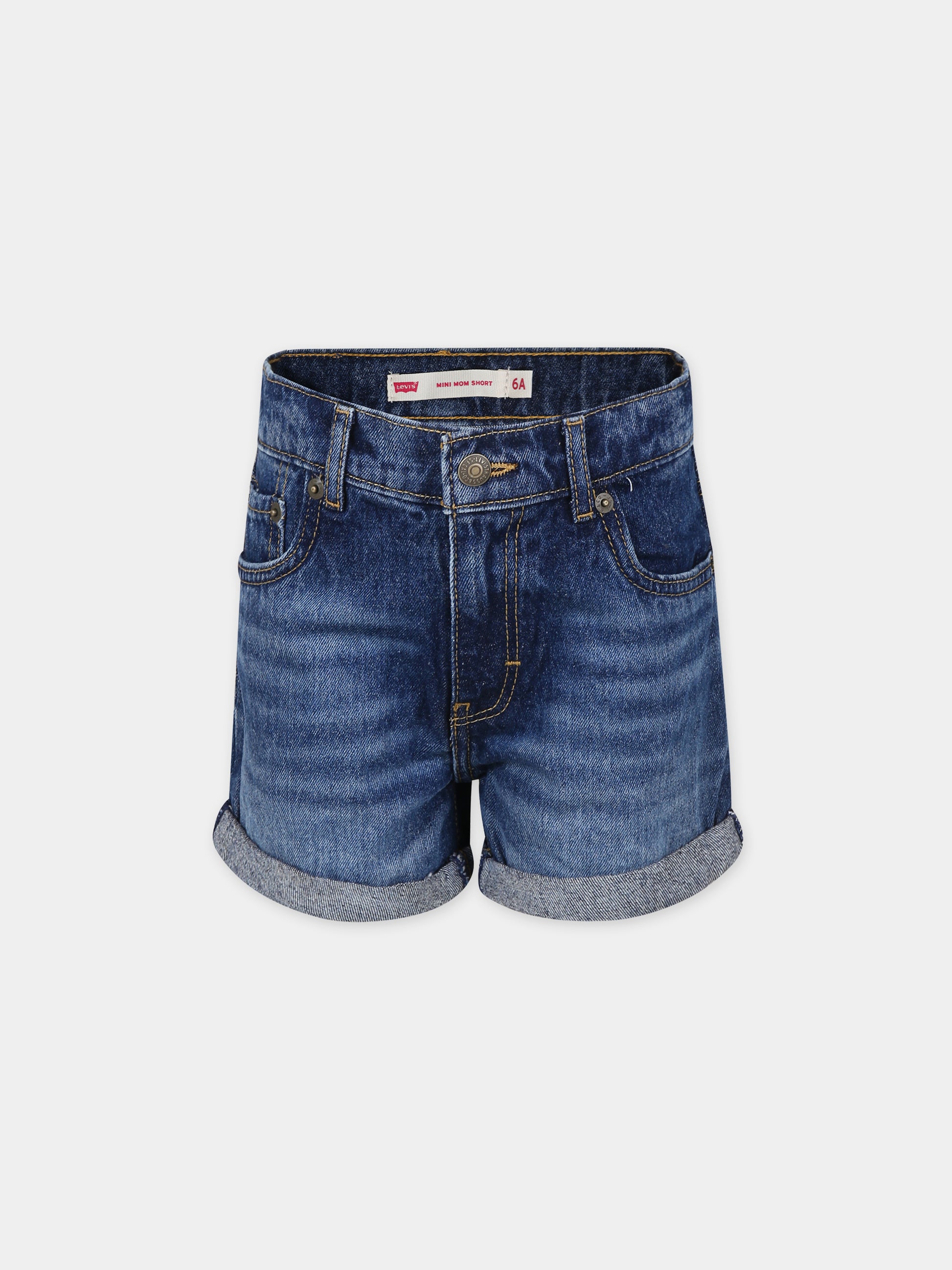 Shorts blu per bambina con logo,Levi's Kids,24SMLK3EK075 D9Q