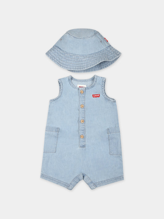 Pagliaccetto blu per neonati con logo,Levi's Kids,24SMLK6EK229 L3V