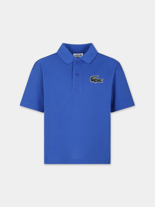 Polo azzurra per bambino con coccodrillo,Lacoste,PJ1259 IXW