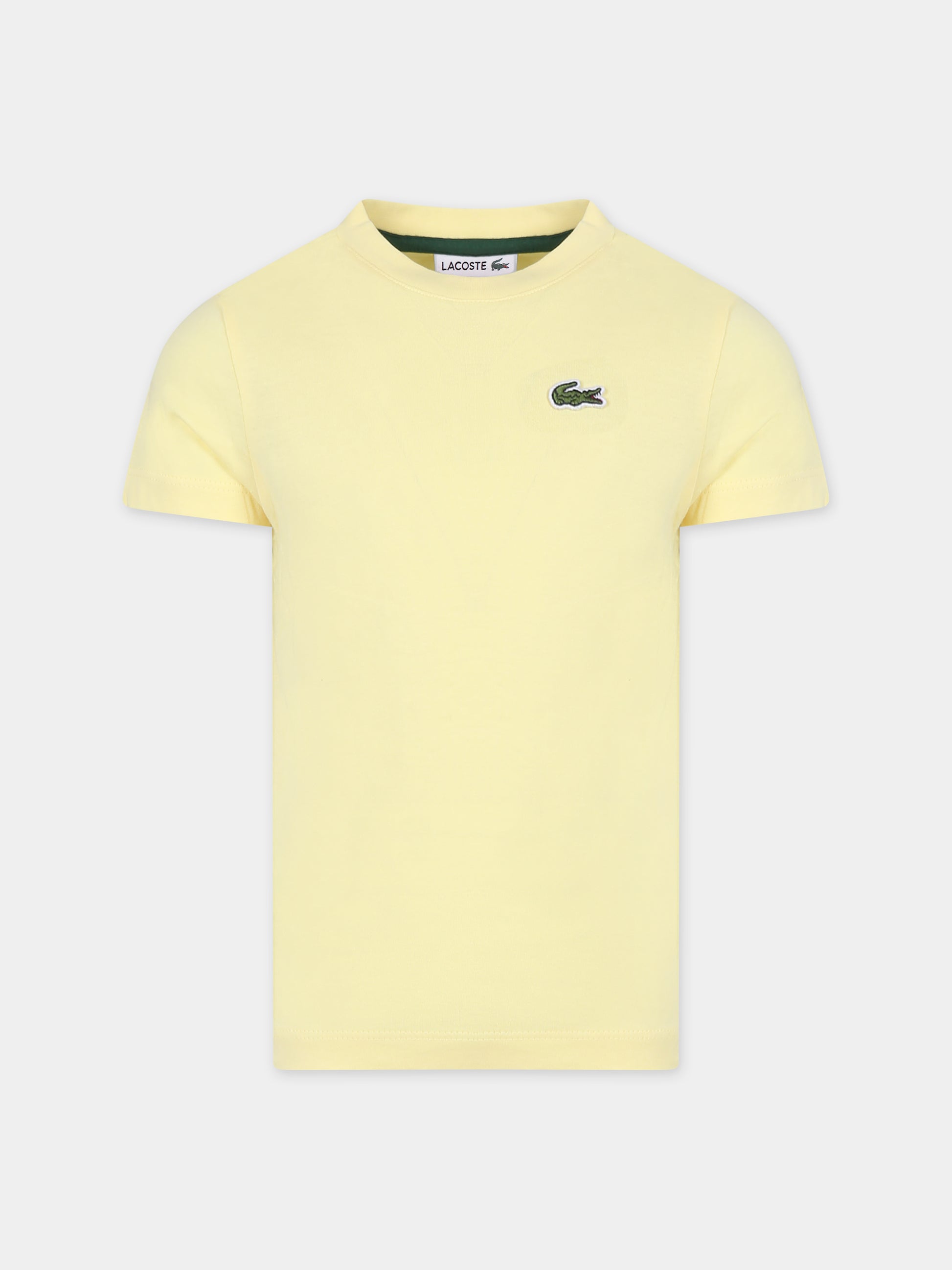 T-shirt gialla per bambino con coccodrillo,Lacoste,TJ1122 107