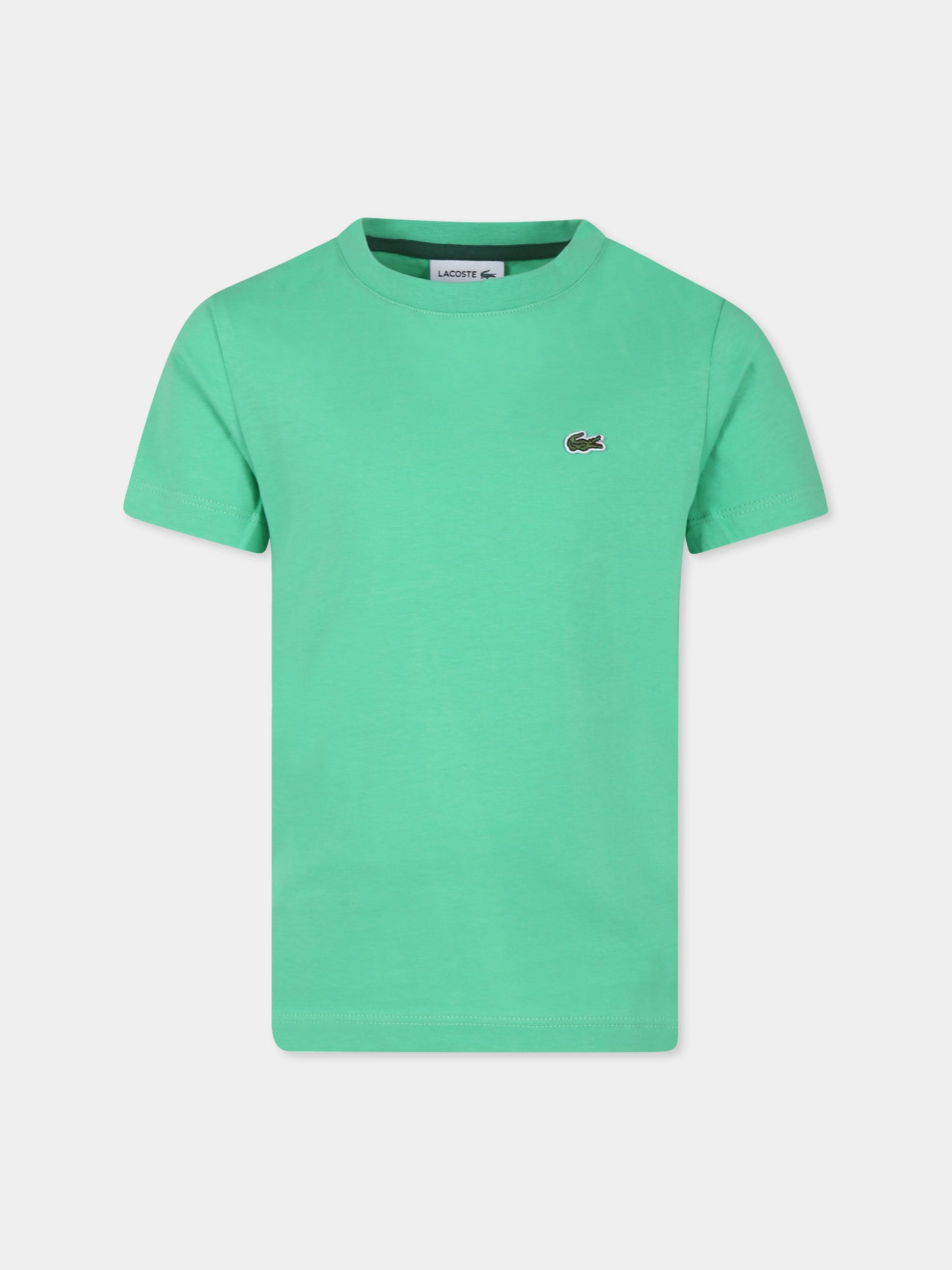 T-shirt verde per bambino con coccodrillo,Lacoste,TJ1122 UYX