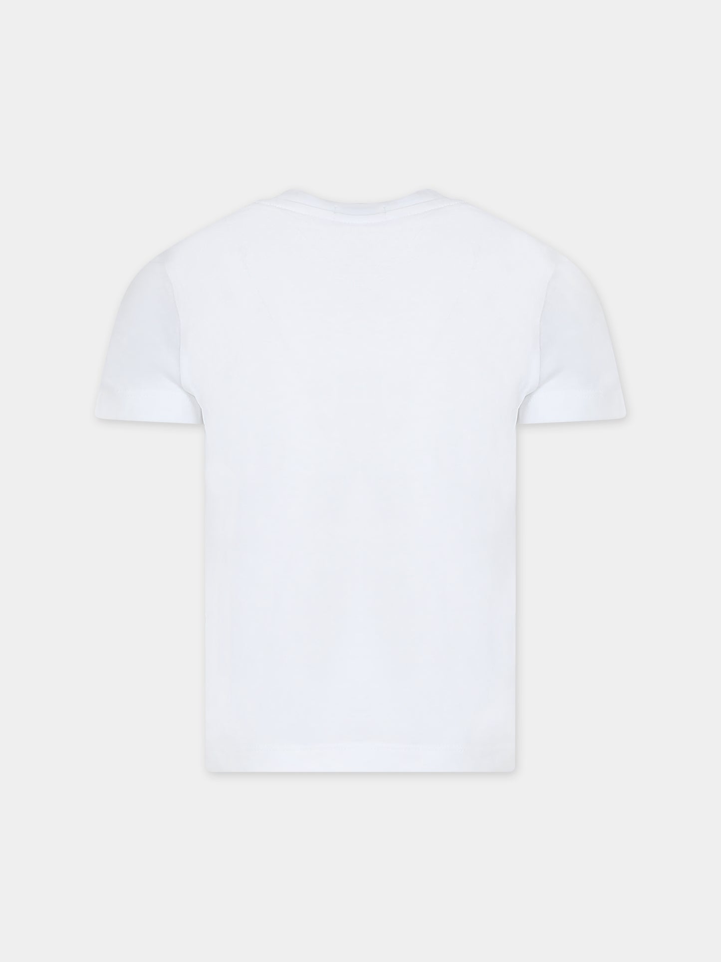 T-shirt bianca per bambino con logo,Calvin Klein Kids,24SMCKIB0IB01231 YAF