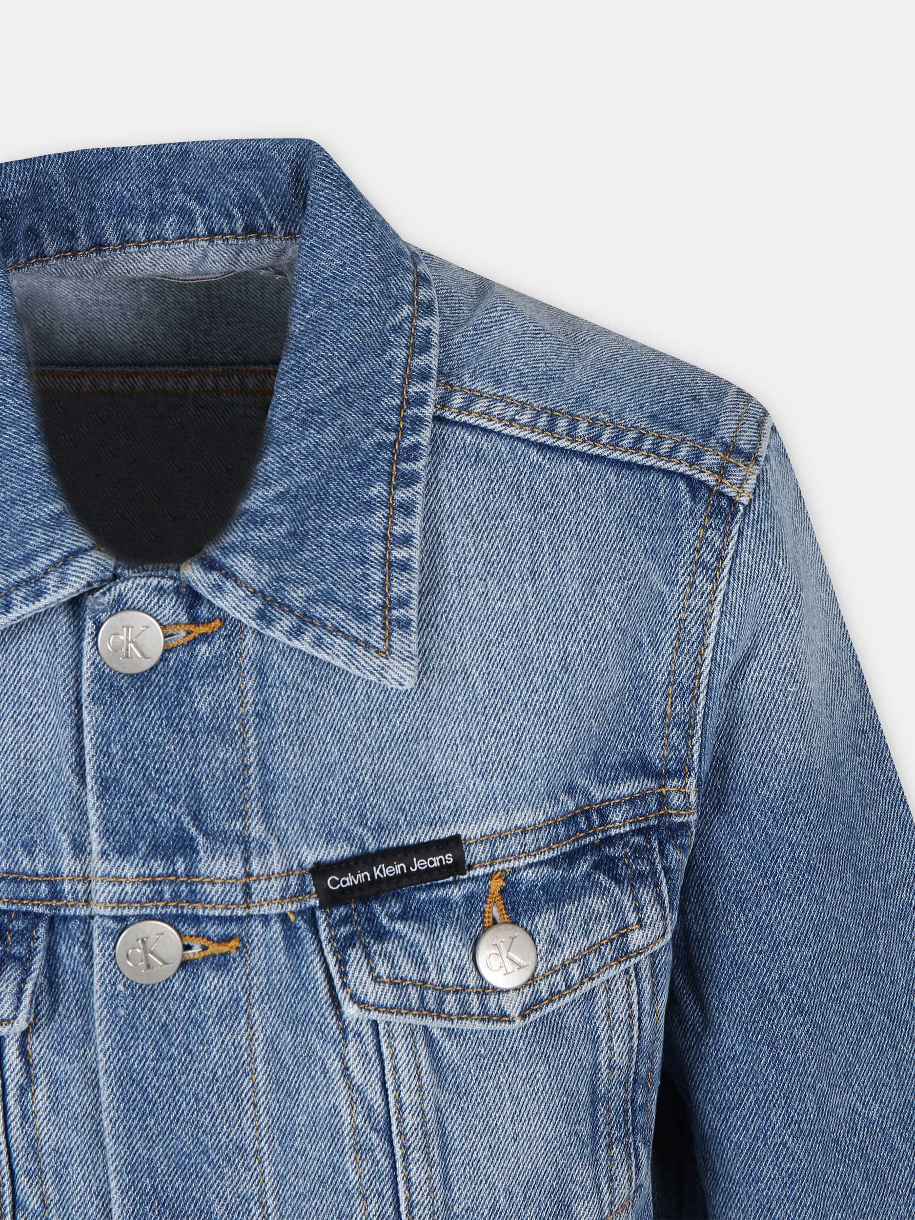 Giubbotto di jeans per bambino con logo,Calvin Klein Kids,24SMCKIB0IB02011 1A4