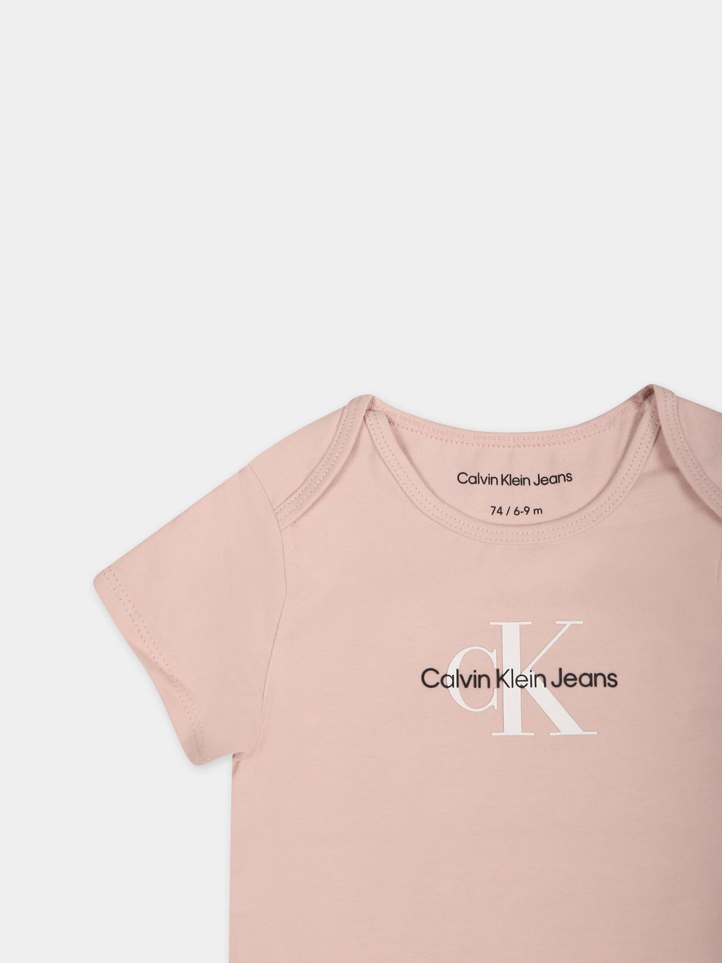 Body rosa per neonata con logo,Calvin Klein Kids,24SMCKIN0IN00014 TF6