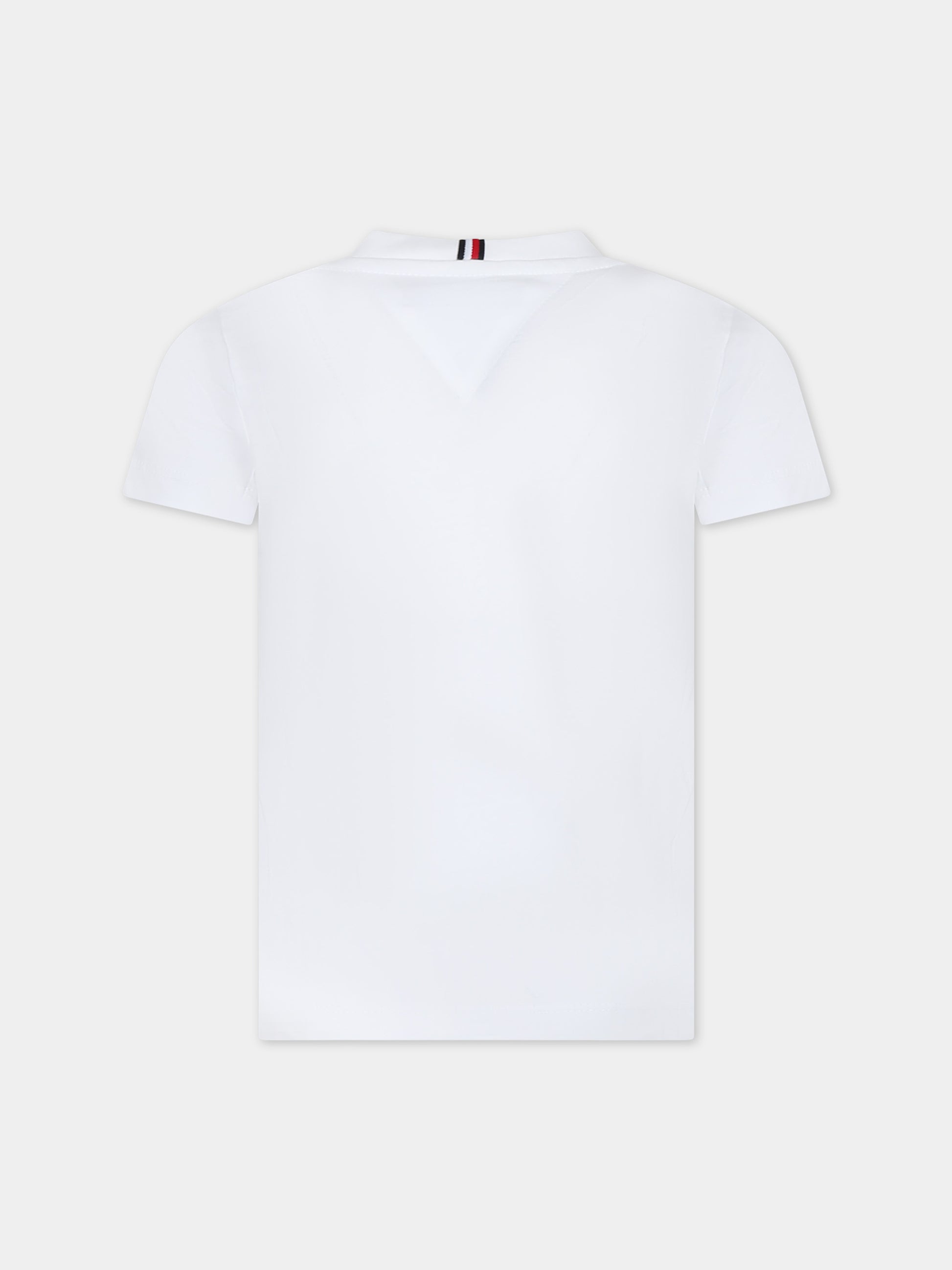 T-shirt bianca per bambino con logo,Tommy Hilfiger Junior,24SMTHKB0KB08807 YBR