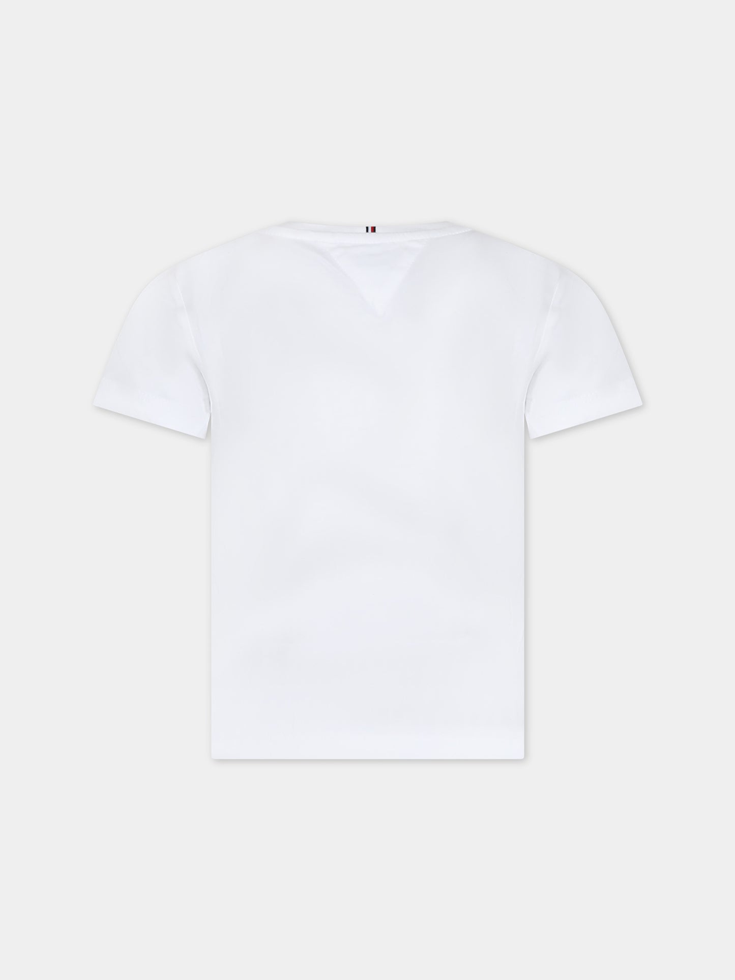 T-shirt bianca per bambina con logo,Tommy Hilfiger Junior,24SMTHKG0KG07851 YBR