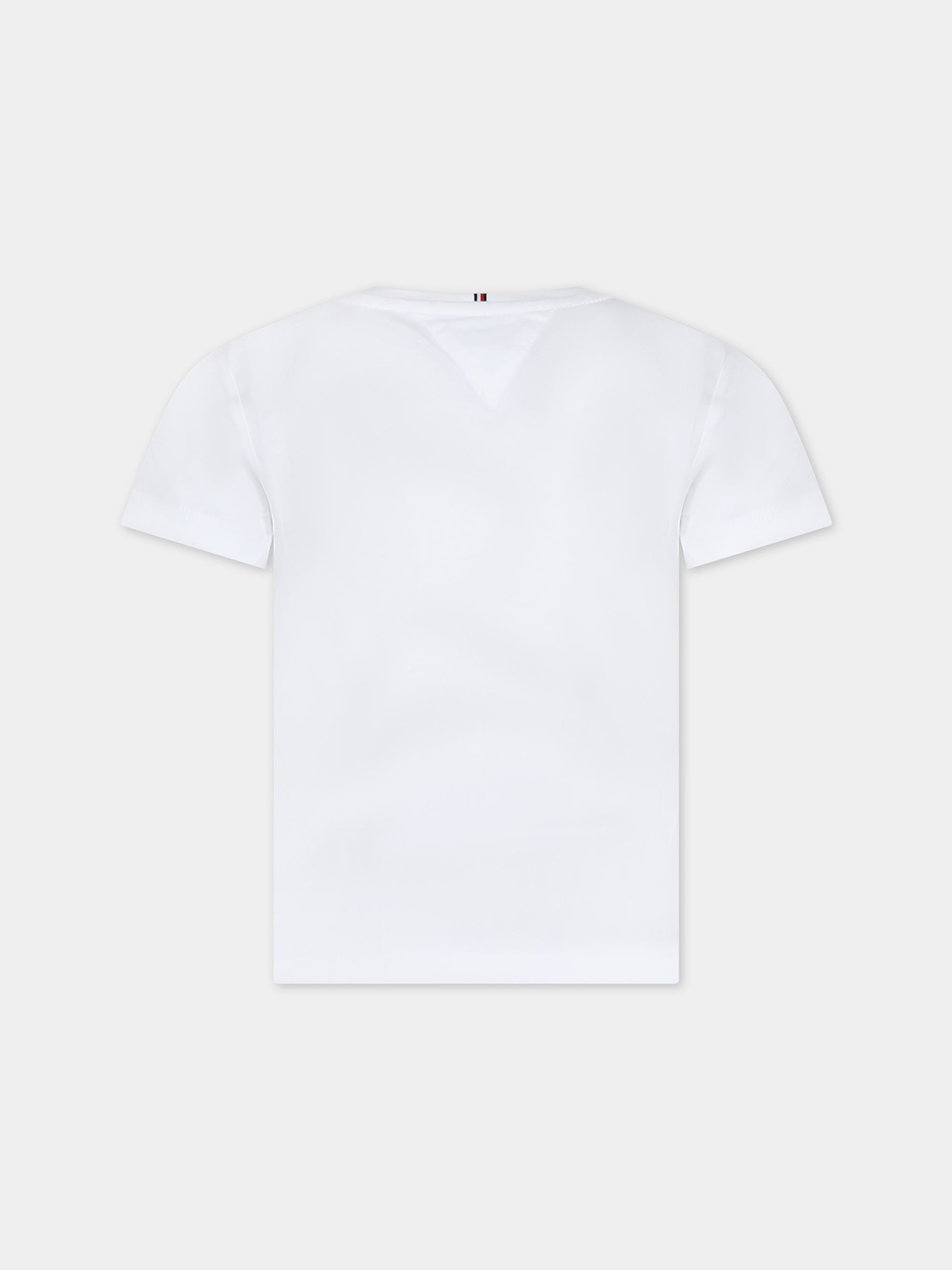 T-shirt bianca per bambina con logo,Tommy Hilfiger Junior,24SMTHKG0KG07851 YBR