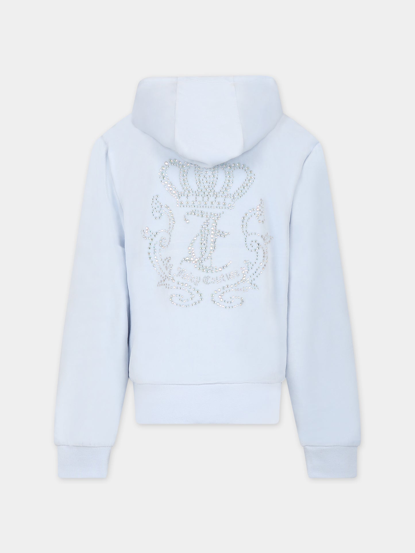 Felpa celeste per bambina con logo,Juicy Couture,24SMJCJBX6366 E44