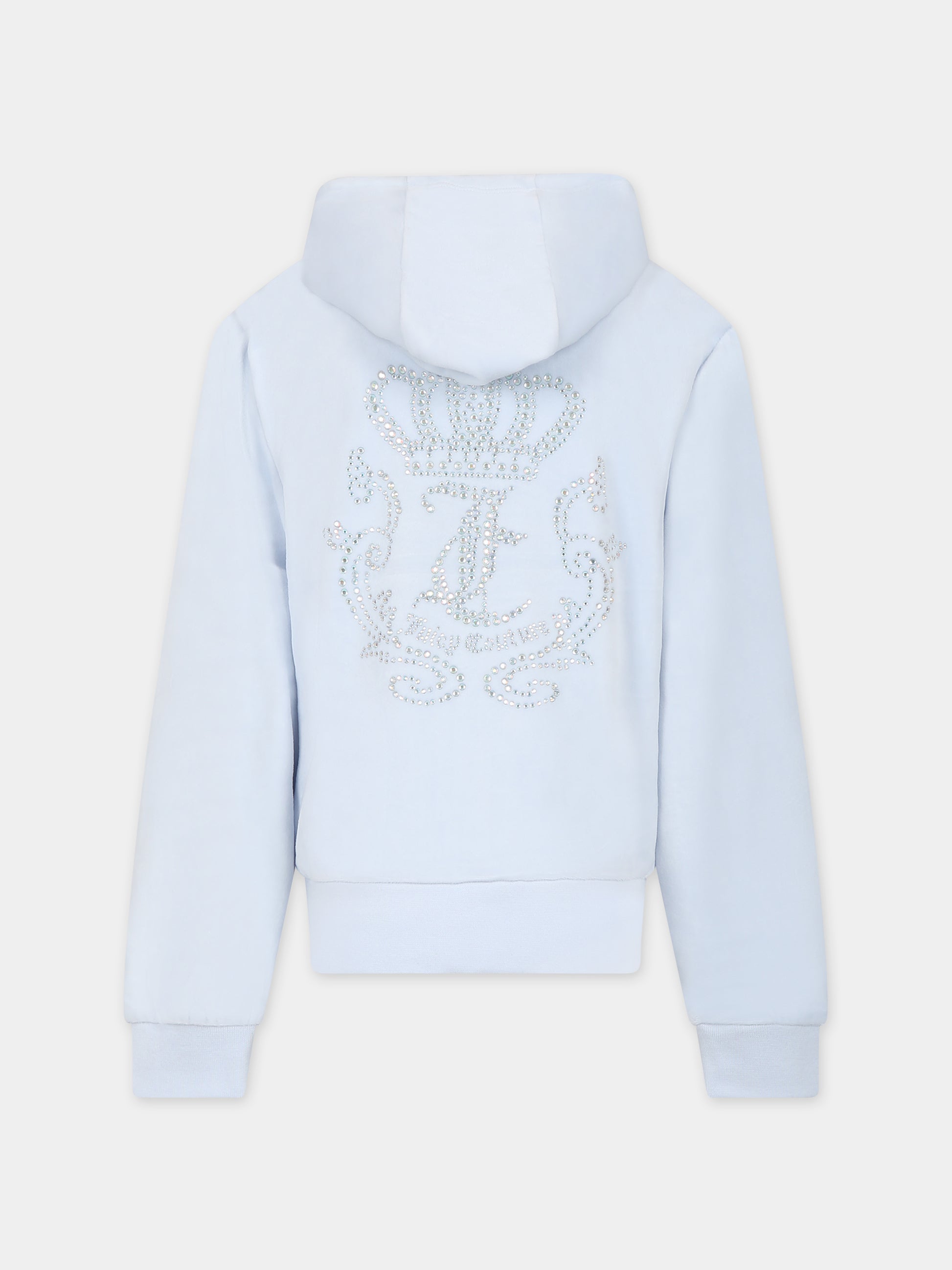 Felpa celeste per bambina con logo,Juicy Couture,24SMJCJBX6366 E44