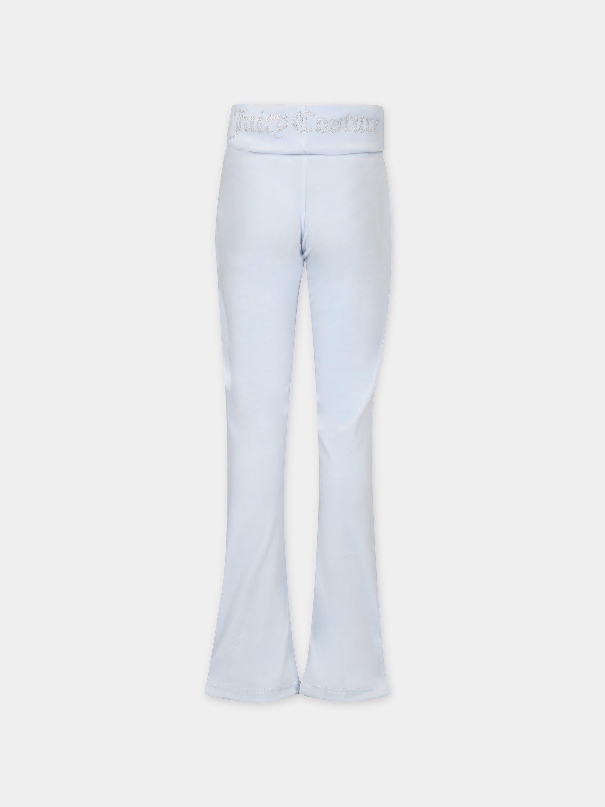 Pantaloni celesti per bambina con logo,Juicy Couture,24SMJCJBX6367 E44