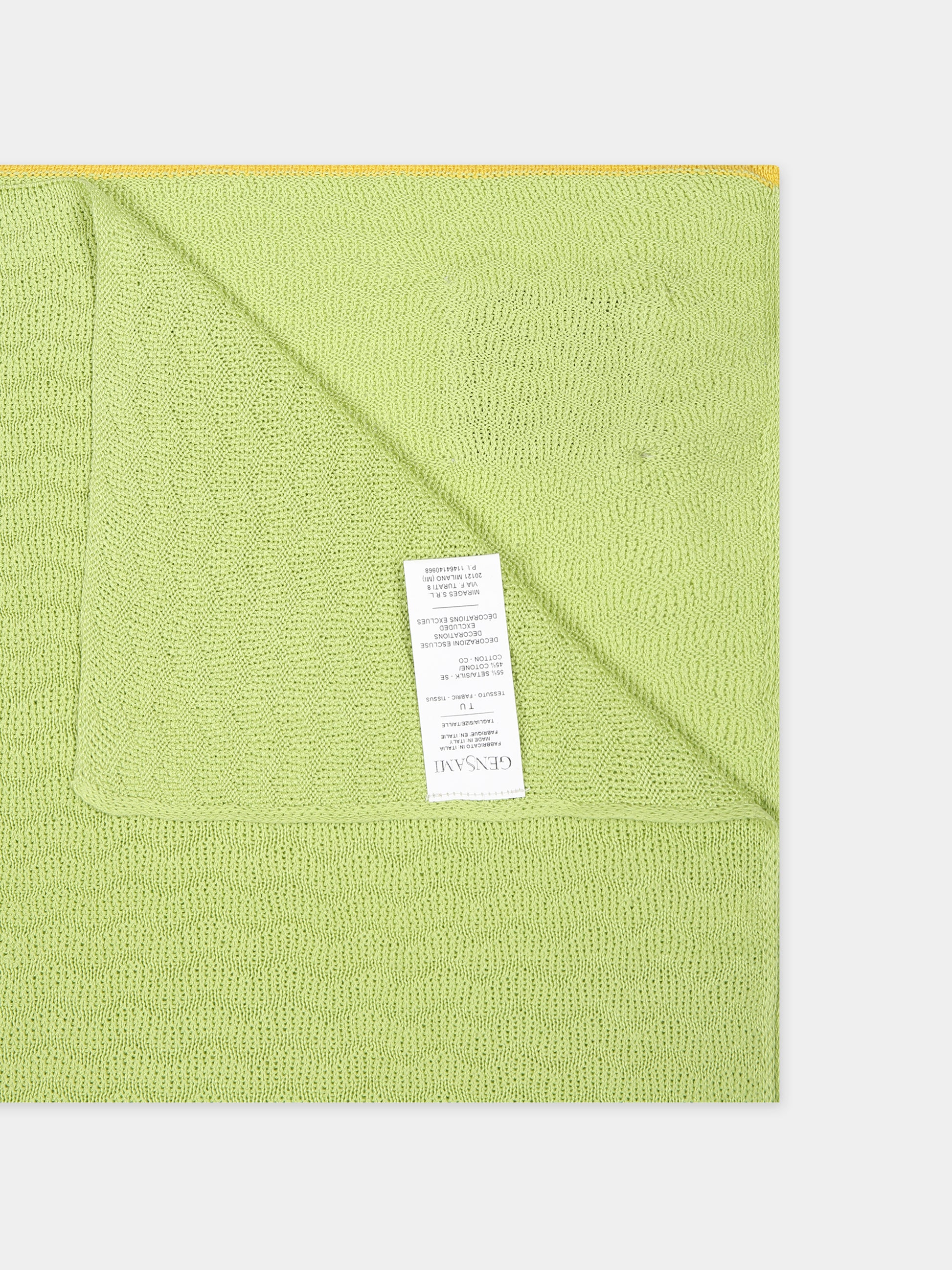 Coperta verde per neonati con logo,Gensami,COP01 B ONDA APPLE GREEN