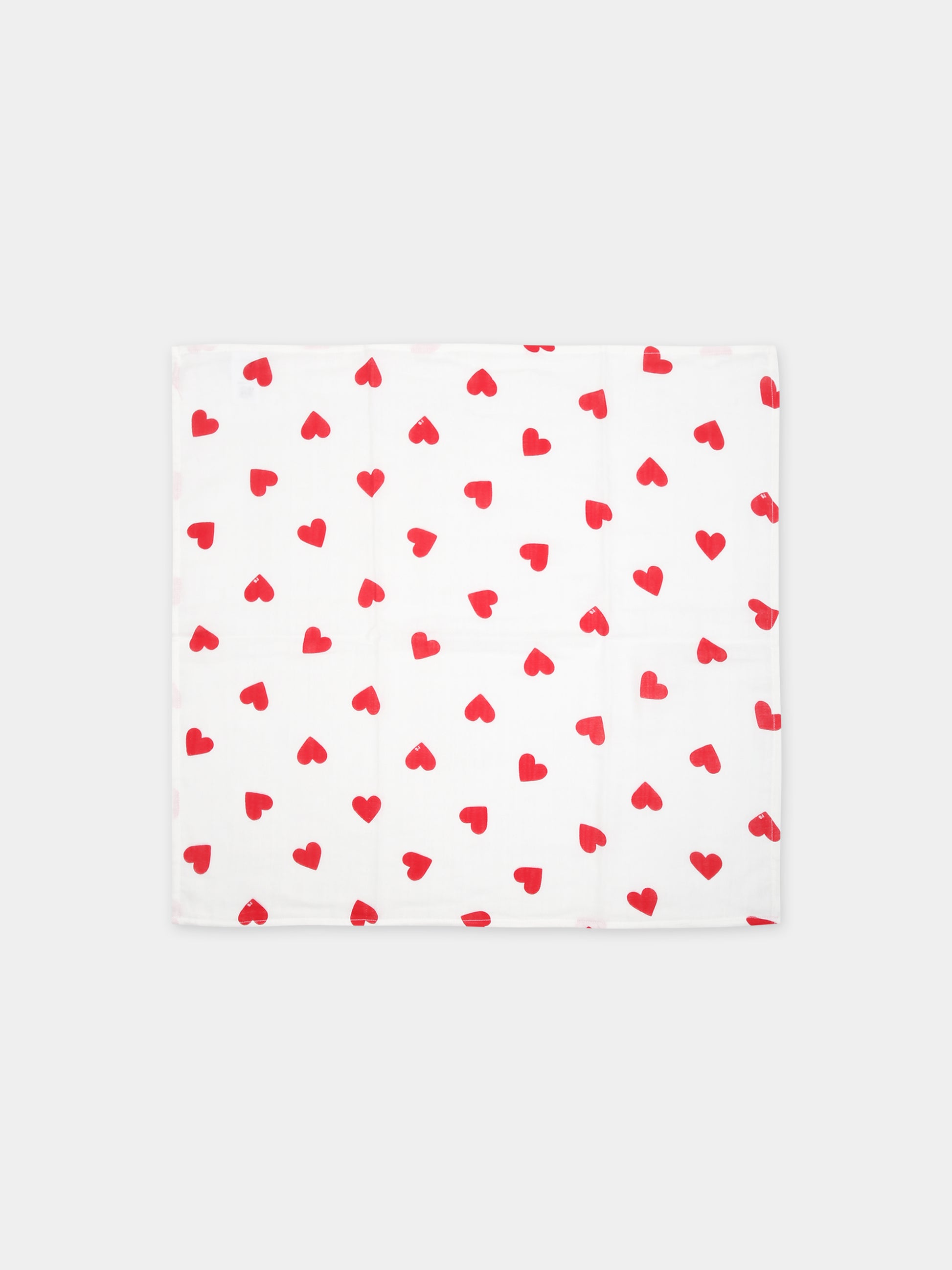 Coperta bianca per neonata con cuori,Petit Bateau,A09Z3 01 MARSHMALLOW/TERKUIT