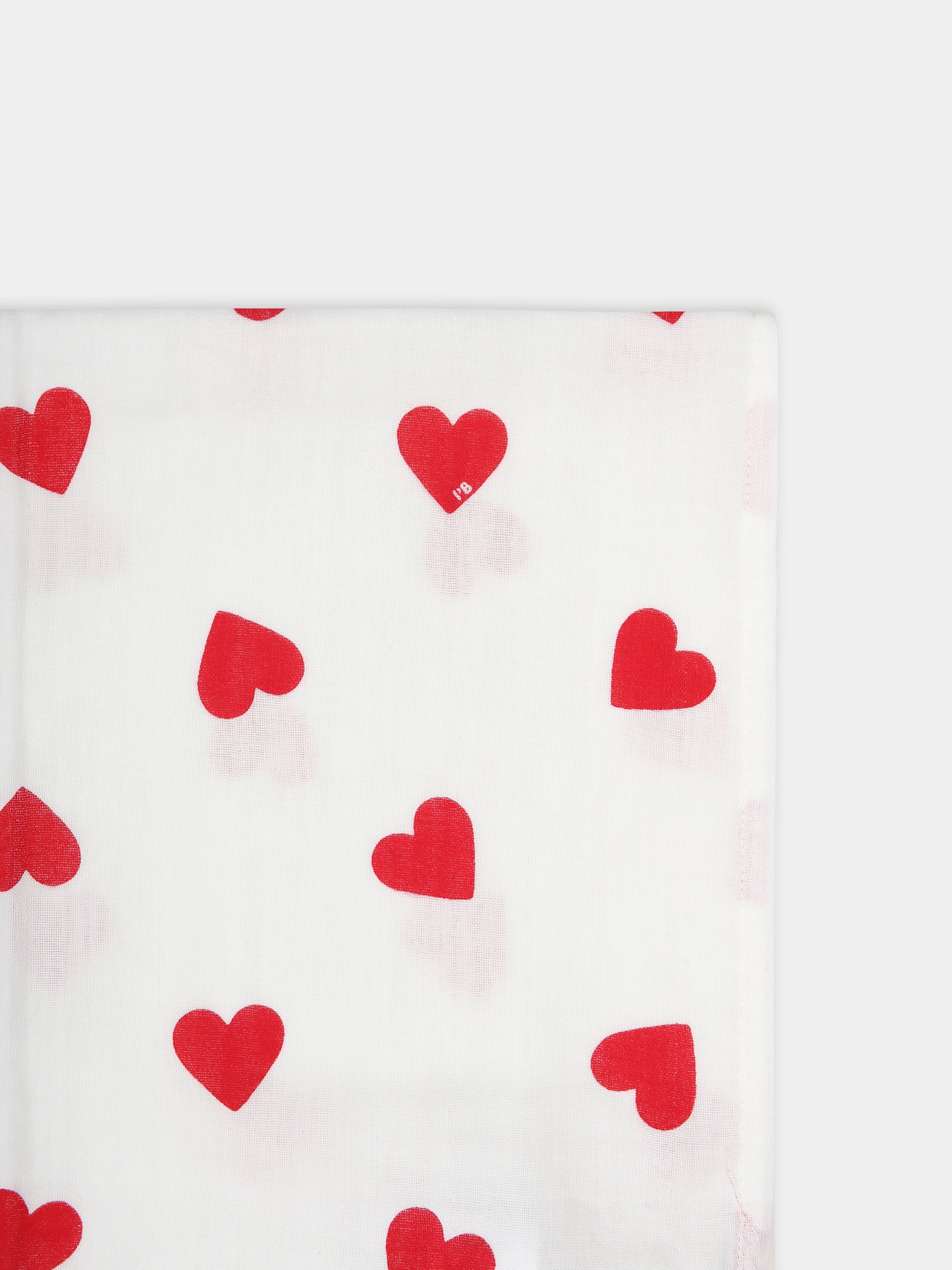 Coperta bianca per neonata con cuori,Petit Bateau,A09Z3 01 MARSHMALLOW/TERKUIT