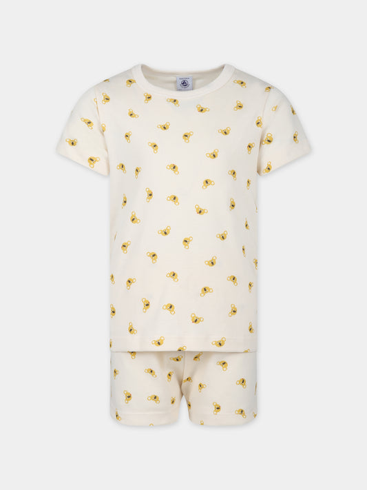 Pigiama avorio per bambino con koala,Petit Bateau,A09LL 01 AVALANCHE/MULTICO