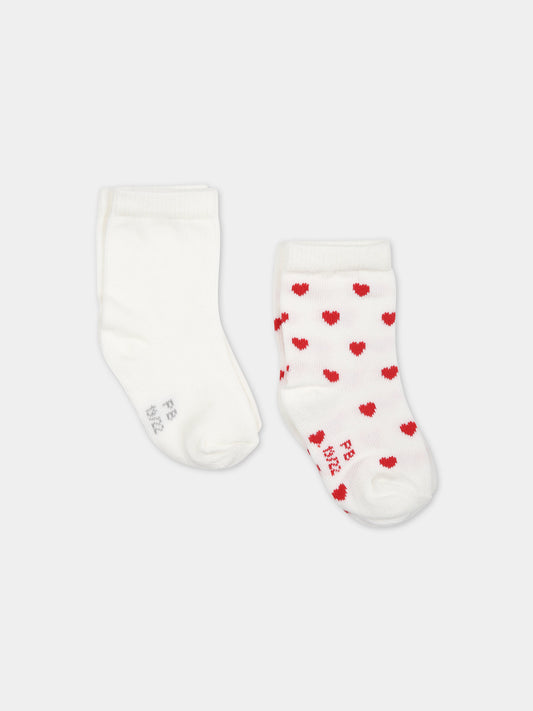 Set di calze per neonata con cuori,Petit Bateau,A0A63 01 VARIANTE 1