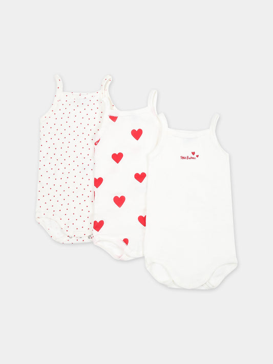 Set bianco per neonata con cuori,Petit Bateau,A04IX 00 VARIANTE 1