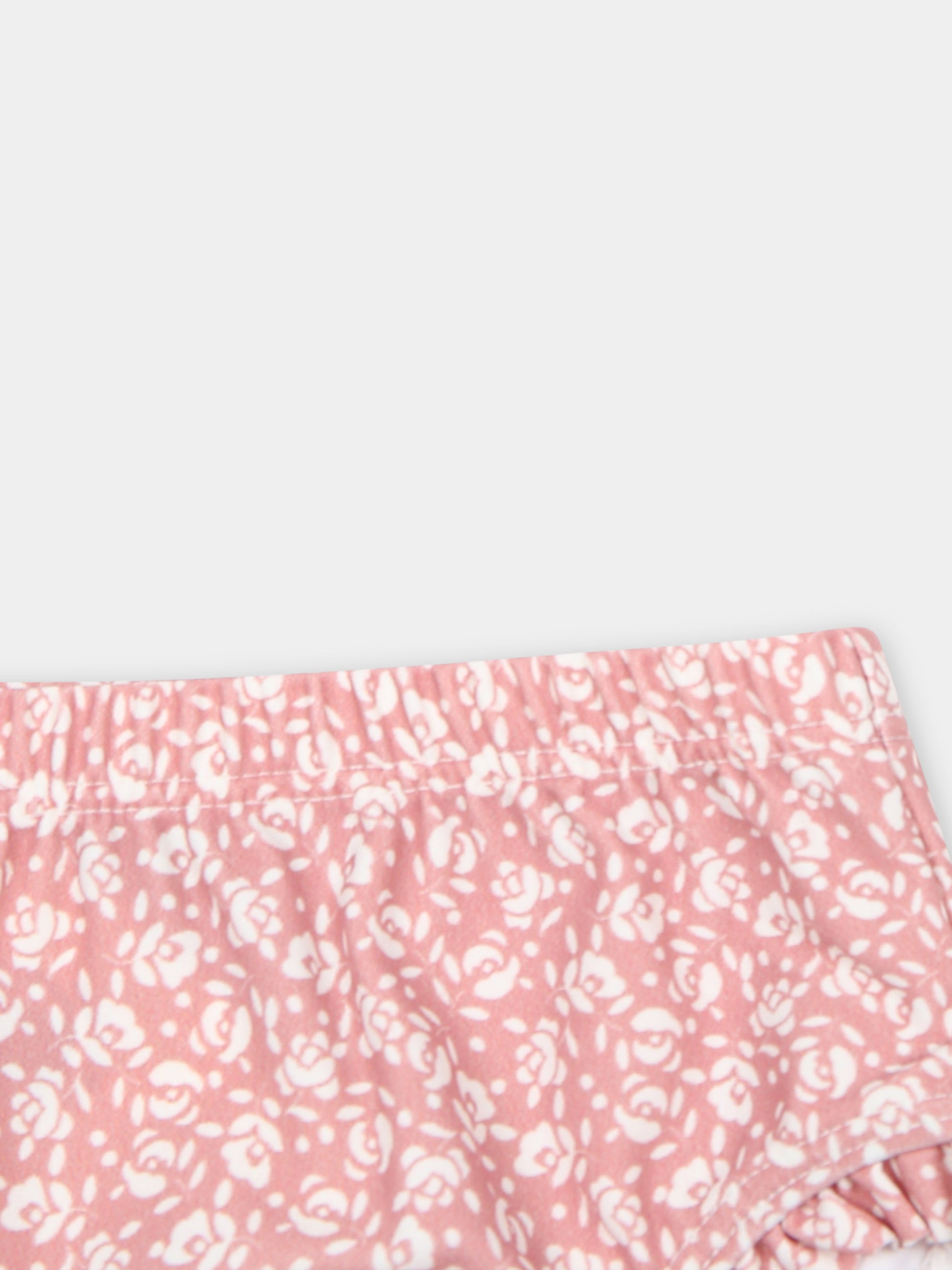 Slip mare rosa per neonata con stampa fiori,Petit Bateau,A09TV 03 PANTY/MARSHMALLOW