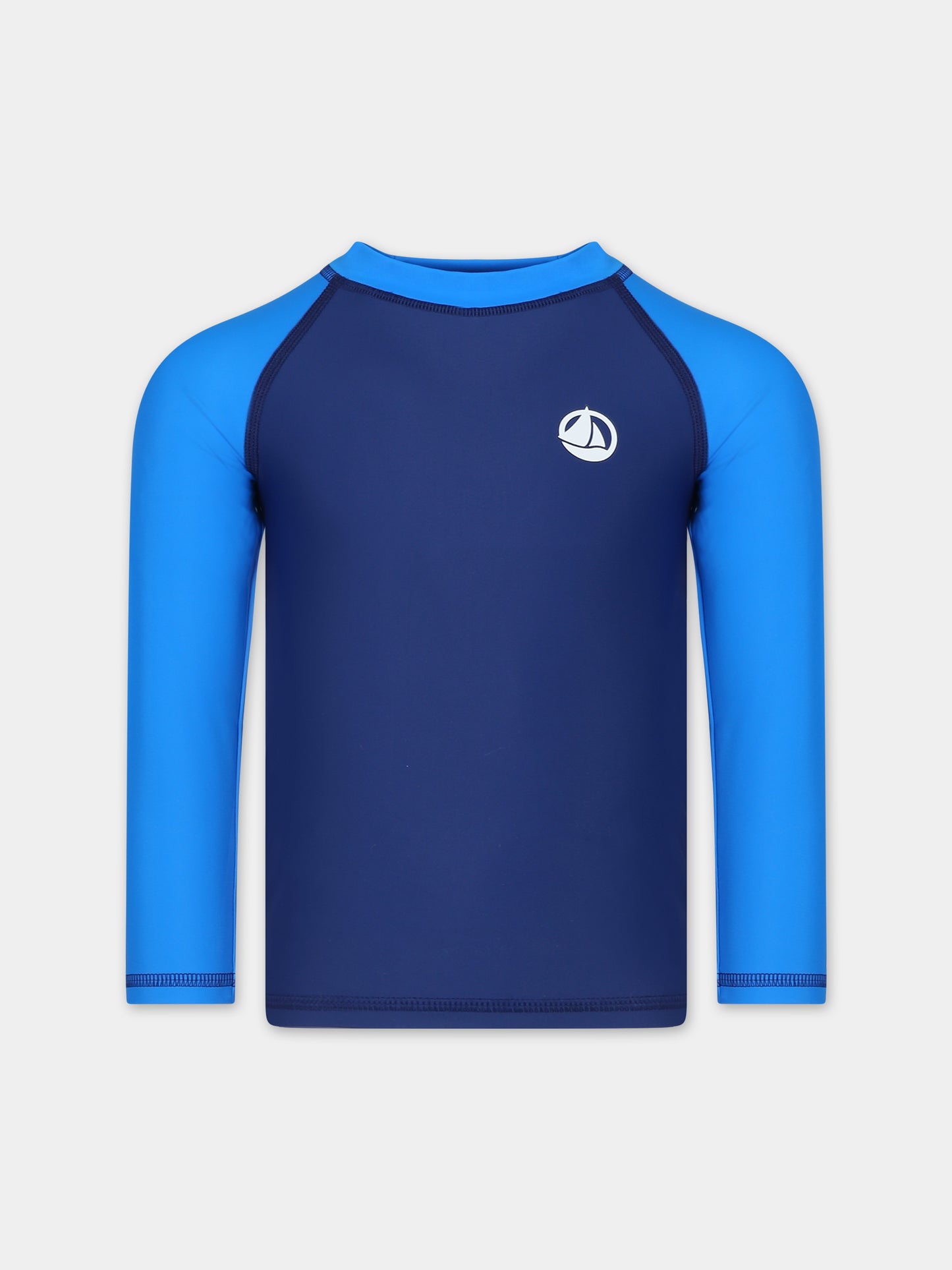 T-shirt anti UV blu per bambino,Petit Bateau,A09O3 01 MEDIEVAL