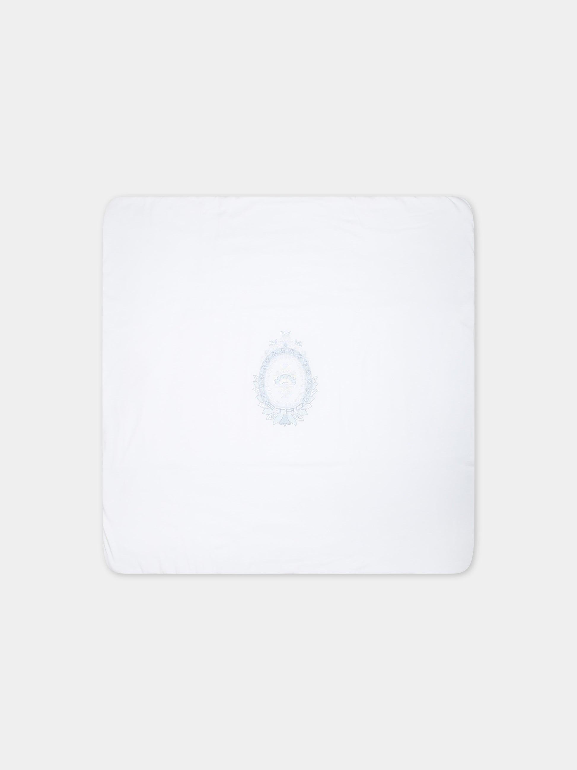 Coperta celeste per neonato con logo,Etro,GU0530 J0409 685CE