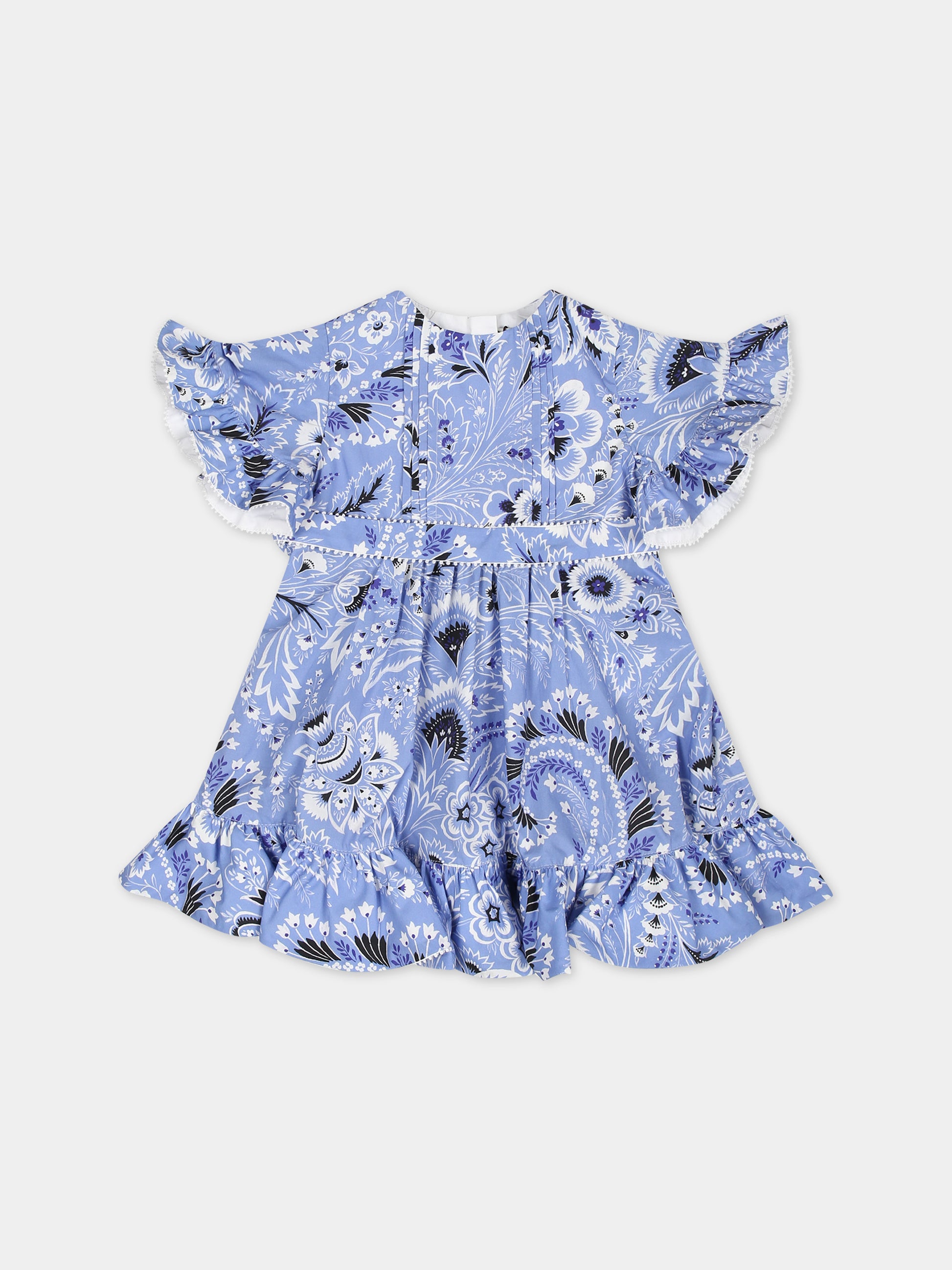 Vestito elegante celeste con motivo paisley,Etro,GU1011 P0417 654AV