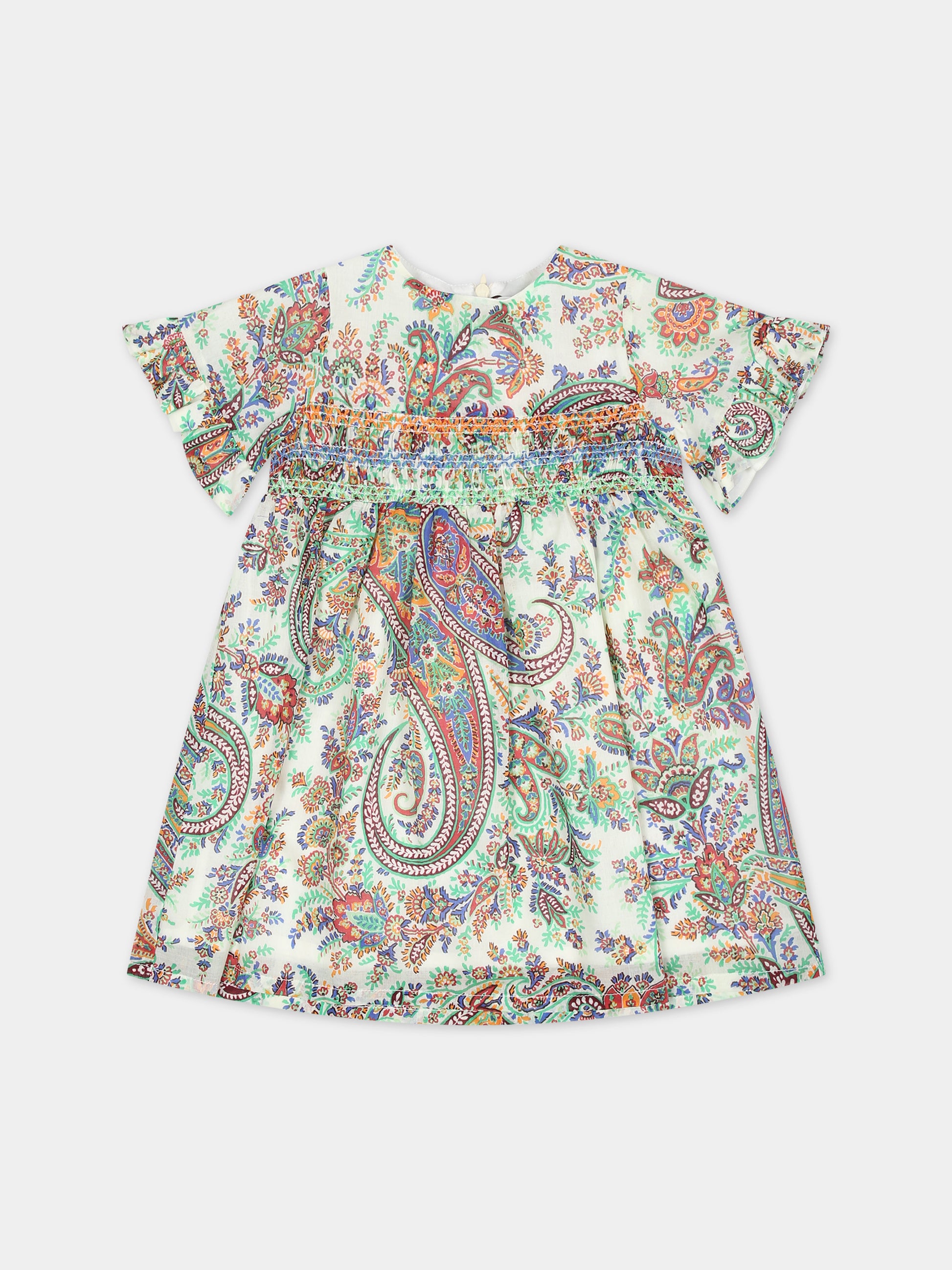 Vestito elegante avorio per neonata con motivo paisley,Etro,GU1071 M0045 102MC